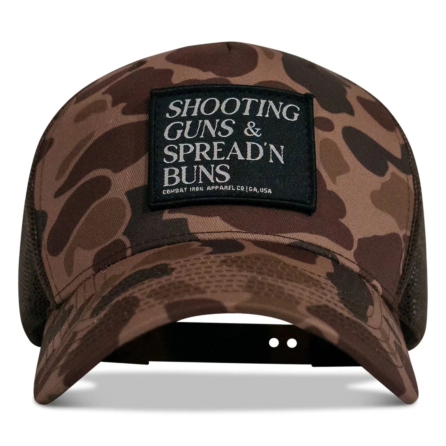 Shooting Guns & Spread'n Buns Patch Snapback Hat - Combat Iron Apparel Co.