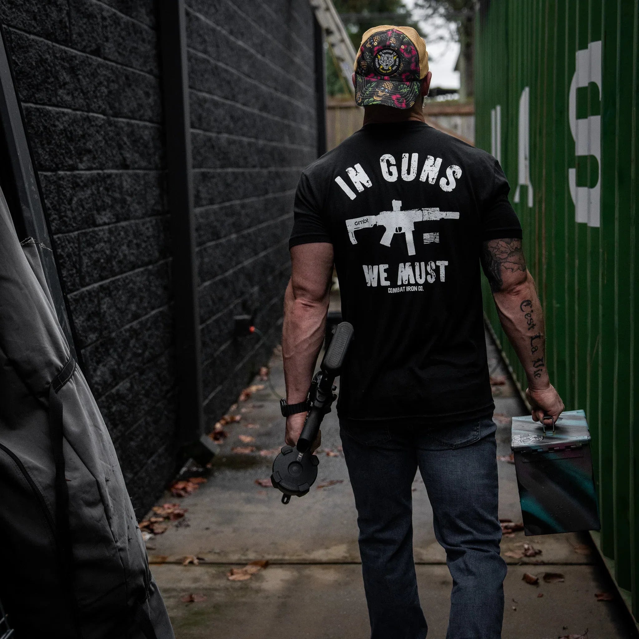 In Guns We Must Men's T-Shirt - Combat Iron Apparel Co.