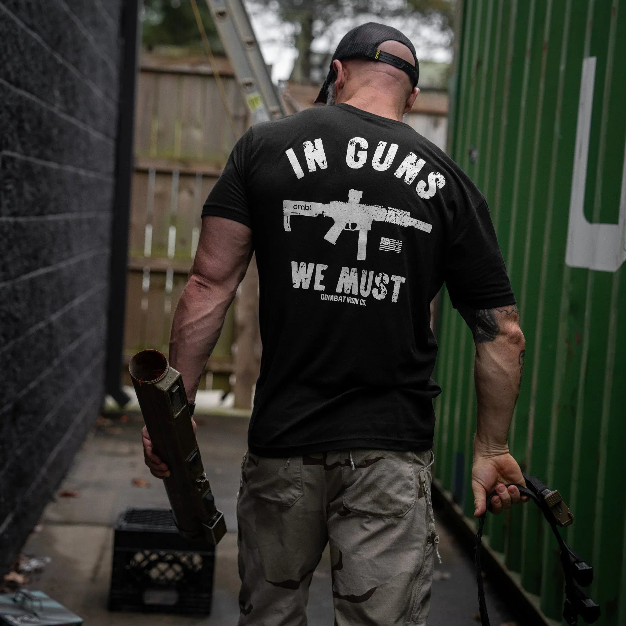 In Guns We Must Men's T-Shirt - Combat Iron Apparel Co.
