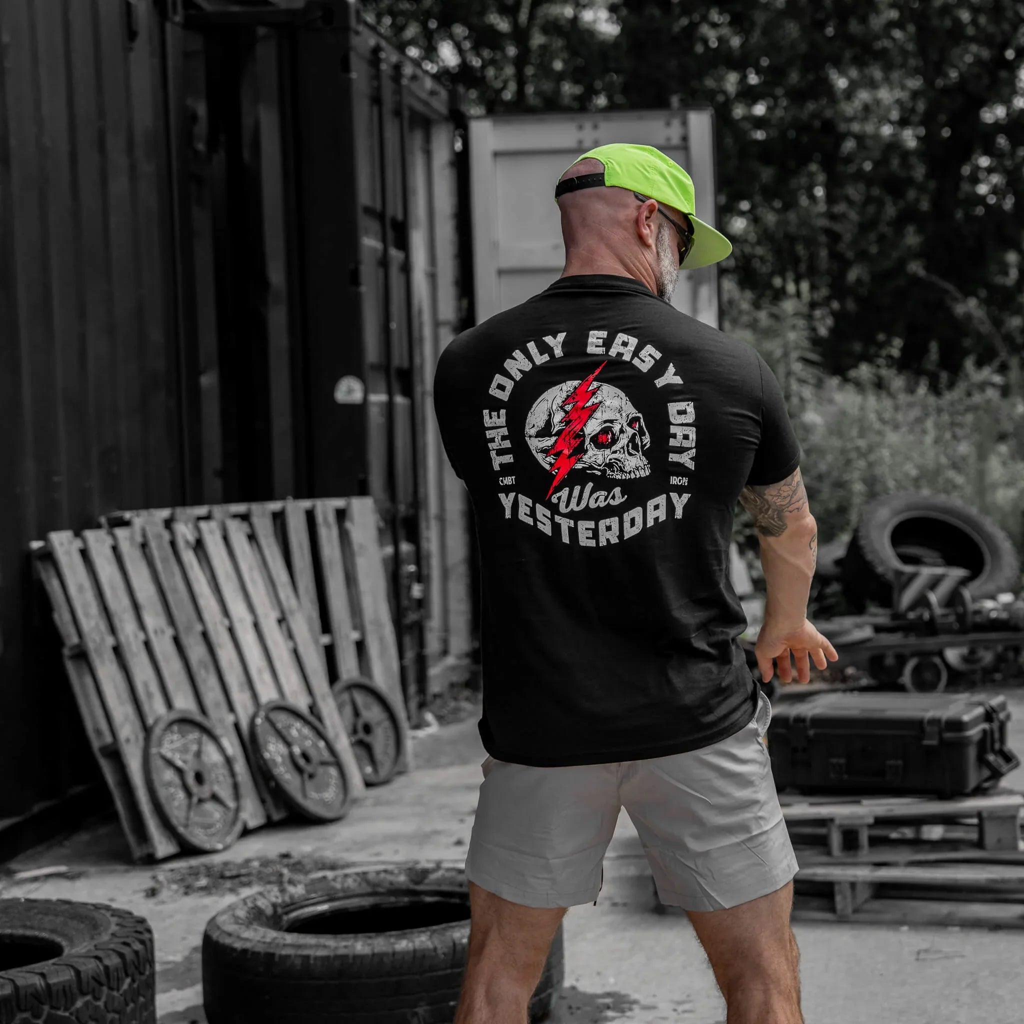 Only Easy Day Was Yesterday Skull Men's T-Shirt - Combat Iron Apparel Co.