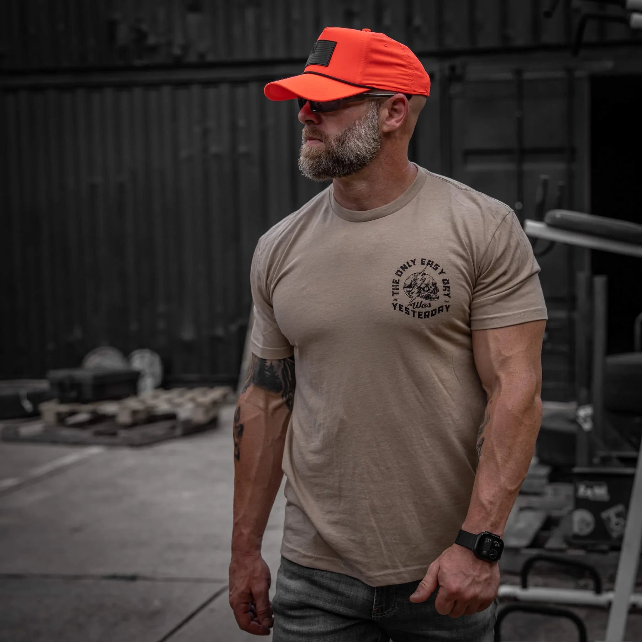 Only Easy Day Was Yesterday Skull Men's T-Shirt - Combat Iron Apparel Co.