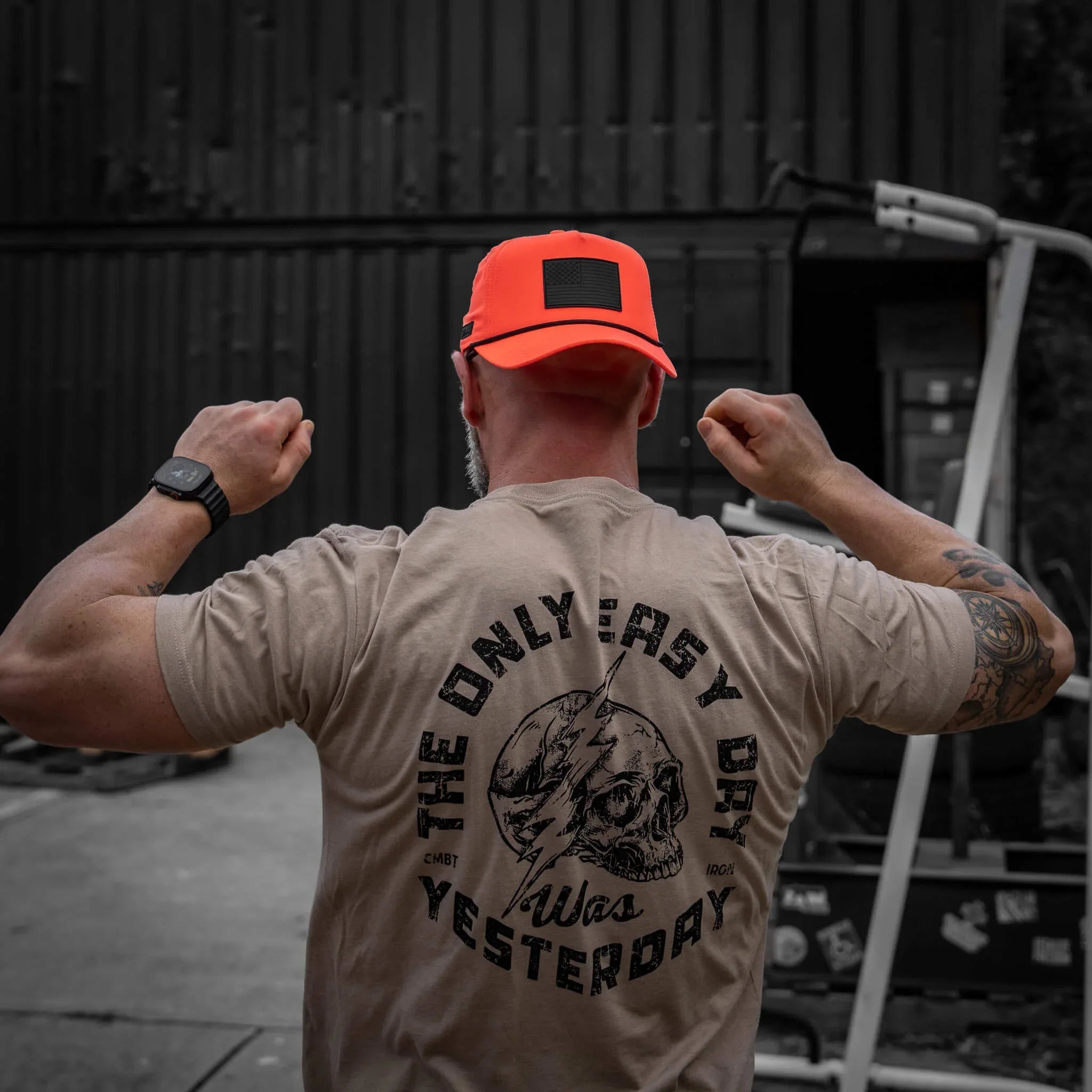 Only Easy Day Was Yesterday Skull Men's T-Shirt - Combat Iron Apparel Co.