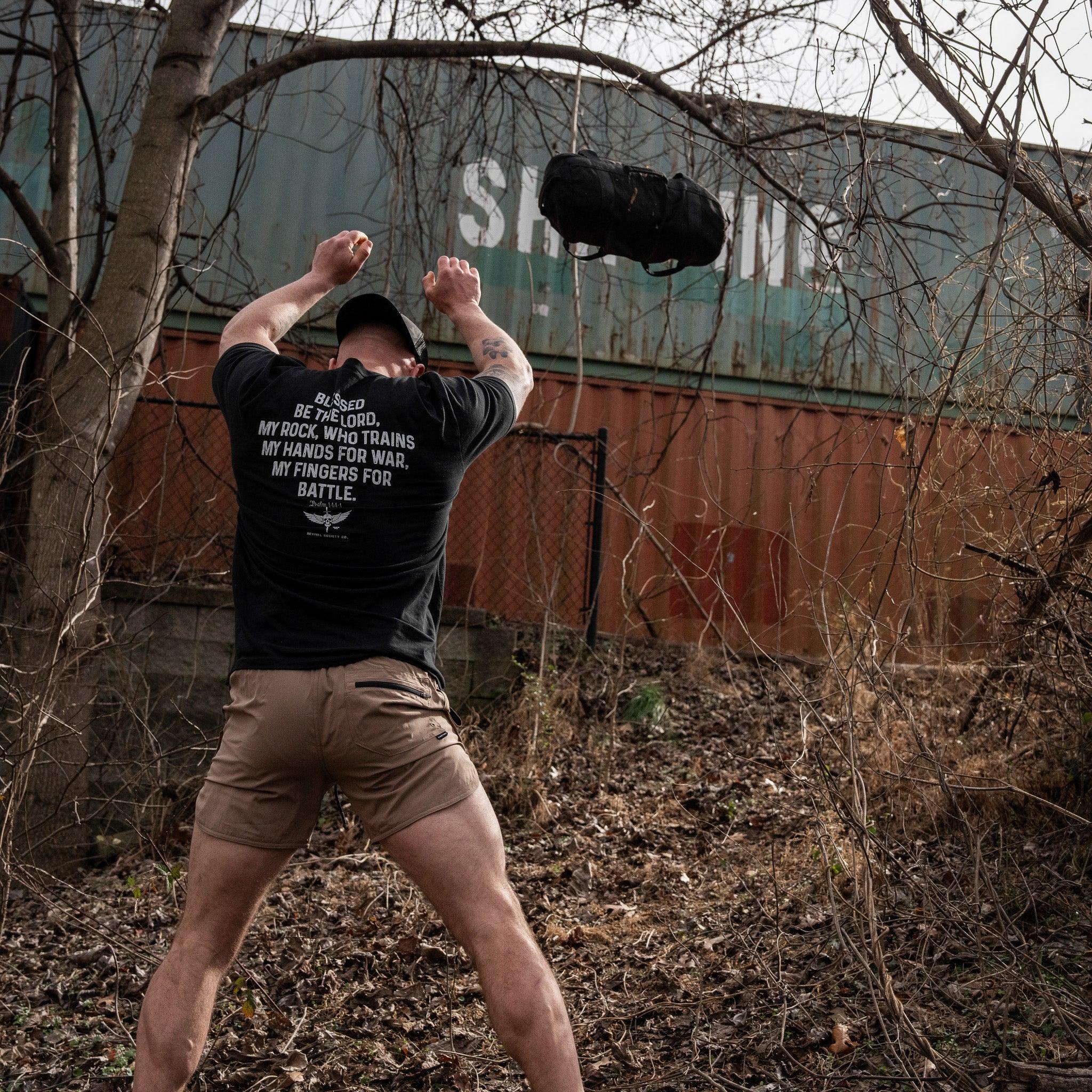 Psalm 144:1 Men's T-Shirt - Combat Iron Apparel Co.