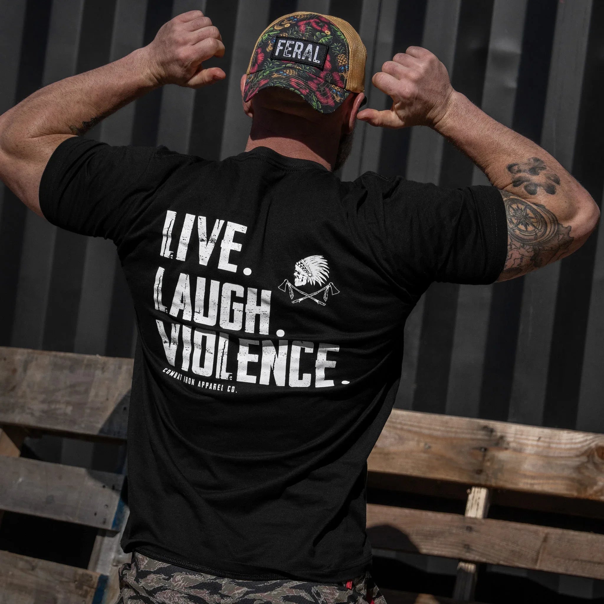 Live. Laugh. Violence. Men's T-Shirt - Combat Iron Apparel Co.