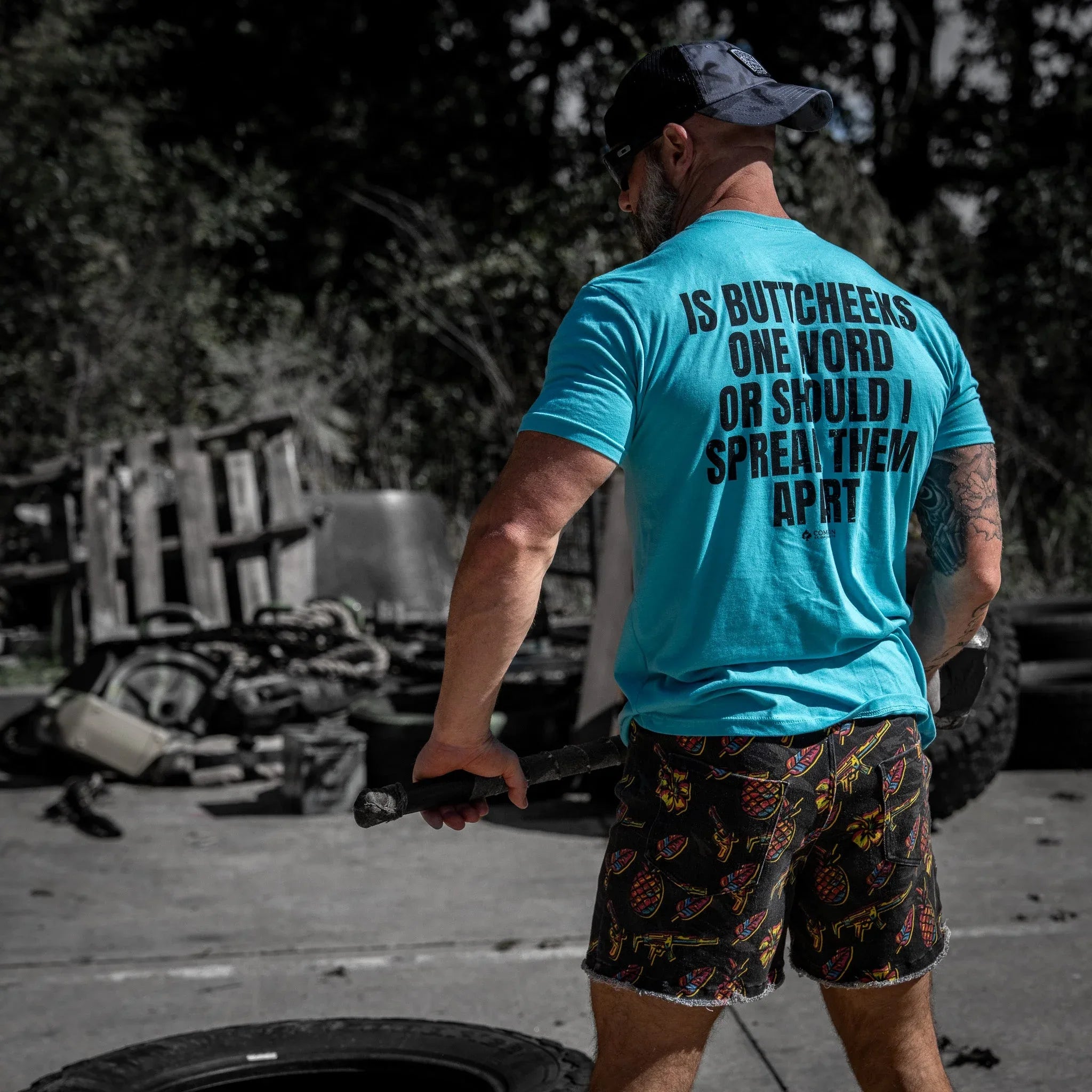 Is Buttcheeks One Word Or Should I Spread Them Apart Men's T-Shirt - Combat Iron Apparel Co.