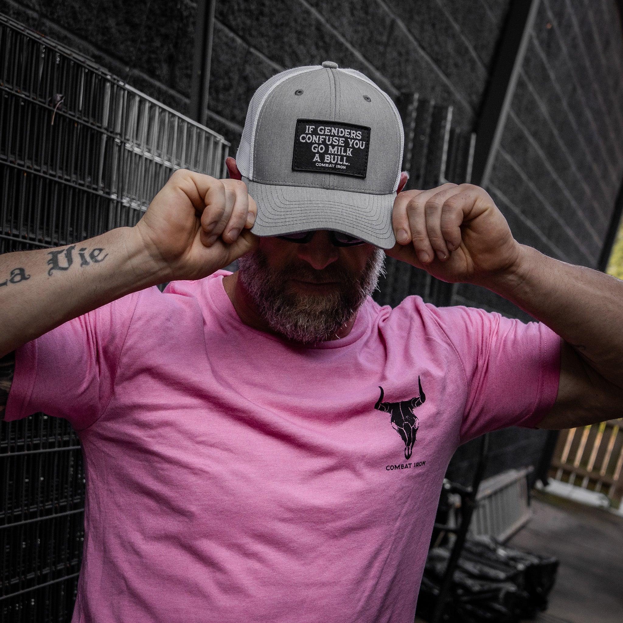 If Genders Confuse You, Go Milk A Bull Patch Snapback Hat - Combat Iron Apparel Co.
