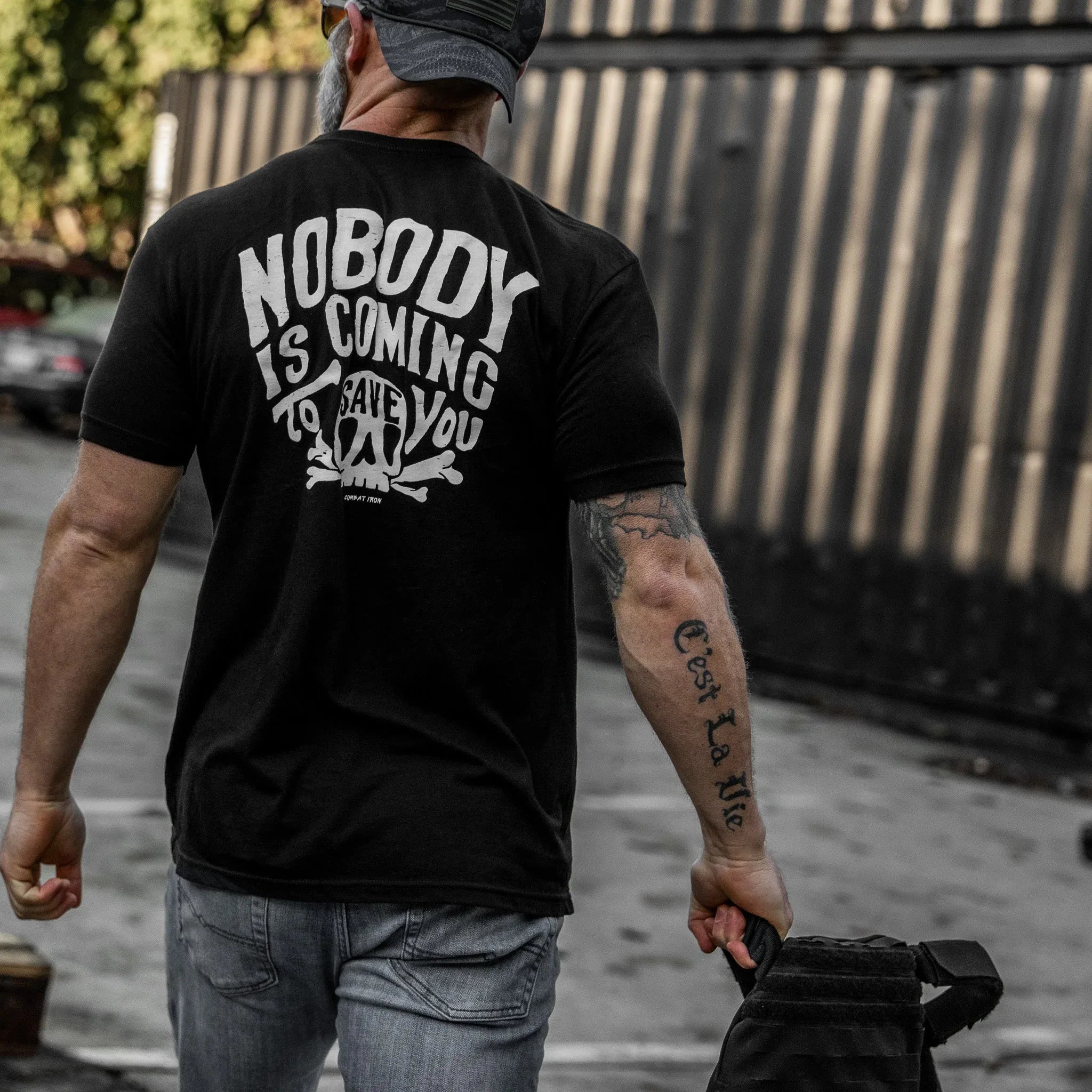 Nobody Is Coming To Save You Skull Men's T-Shirt - Combat Iron Apparel Co.
