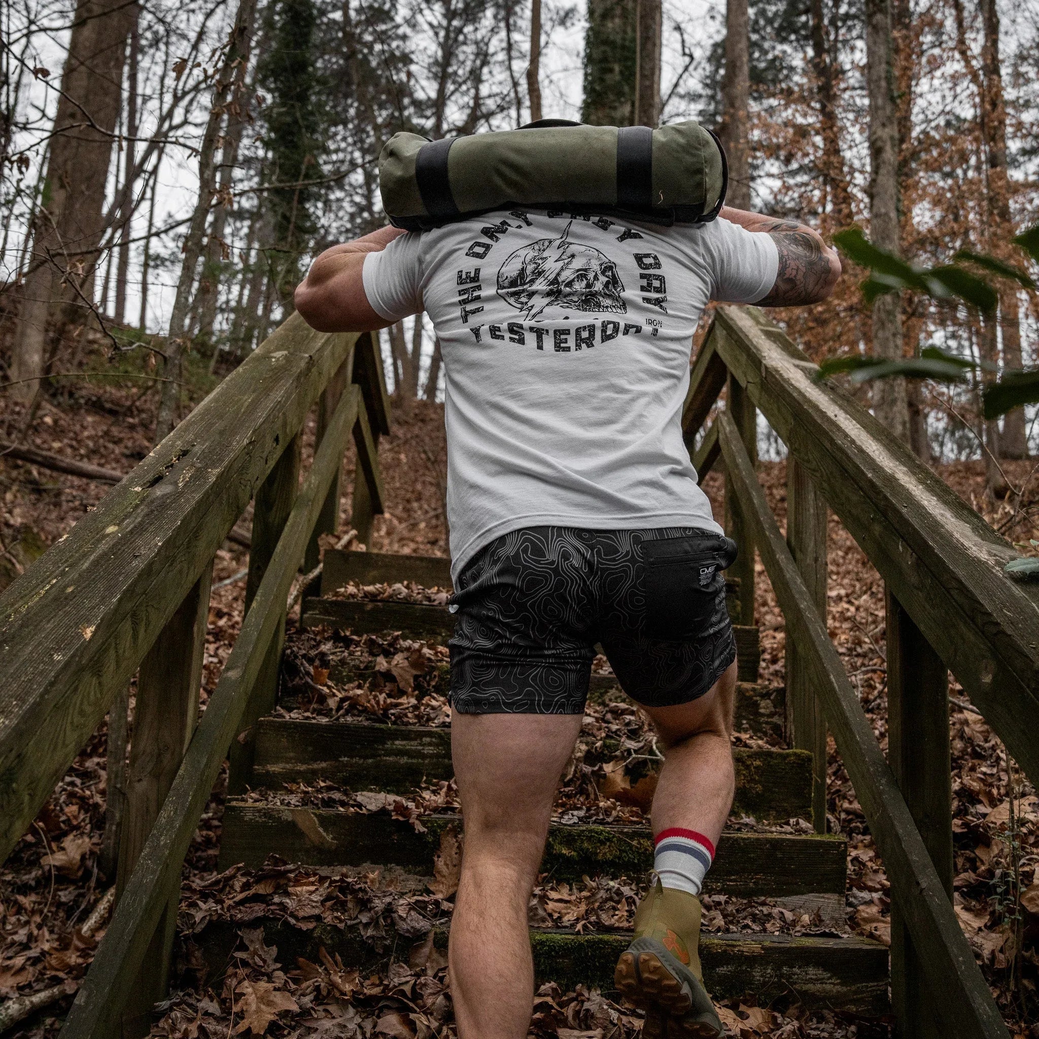Only Easy Day Was Yesterday Skull Men's T-Shirt - Combat Iron Apparel Co.