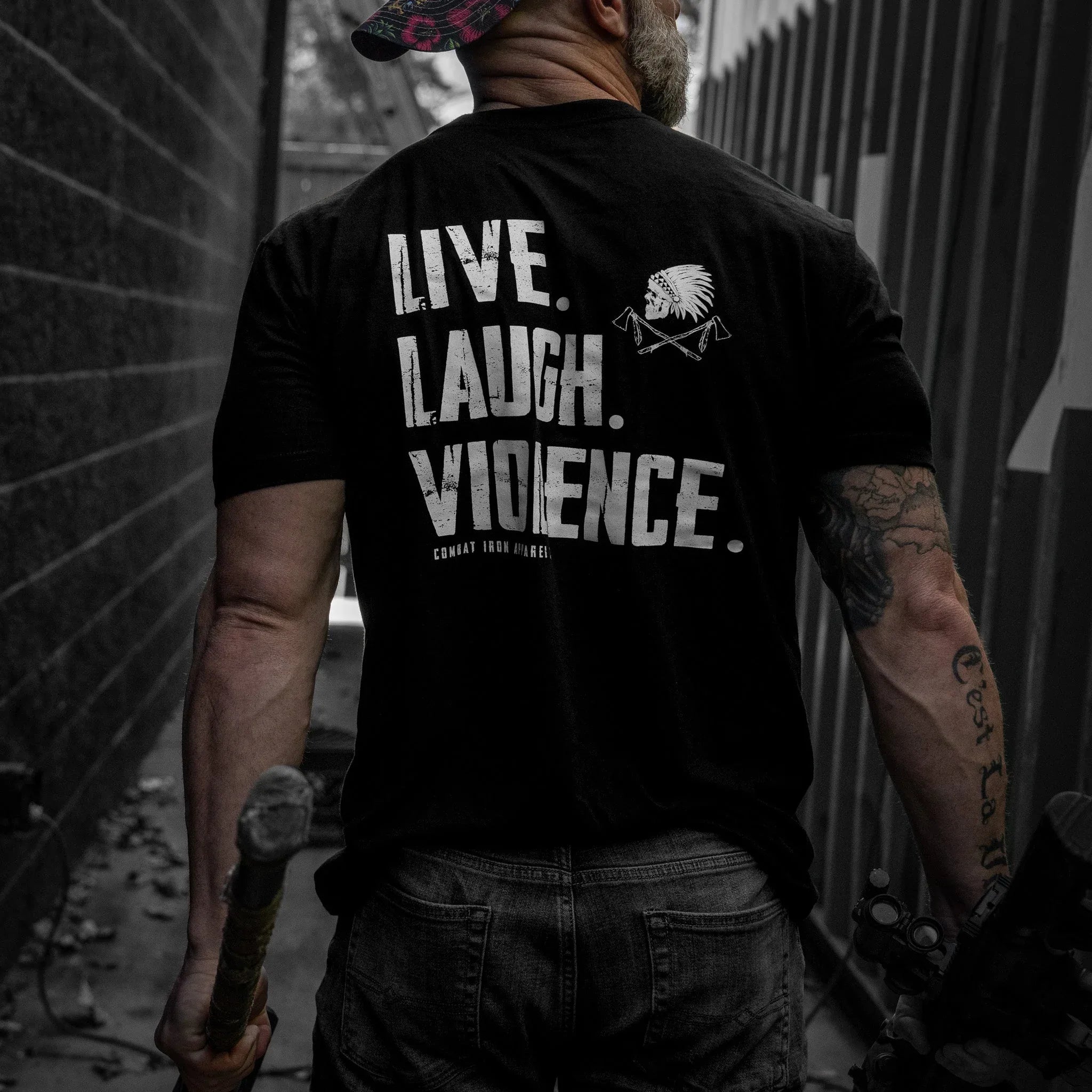 Live. Laugh. Violence. Men's T-Shirt - Combat Iron Apparel Co.