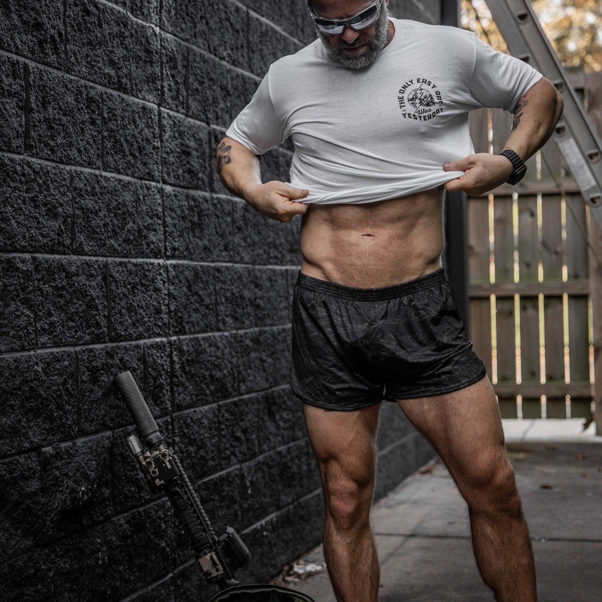Only Easy Day Was Yesterday Skull Men's T-Shirt - Combat Iron Apparel Co.