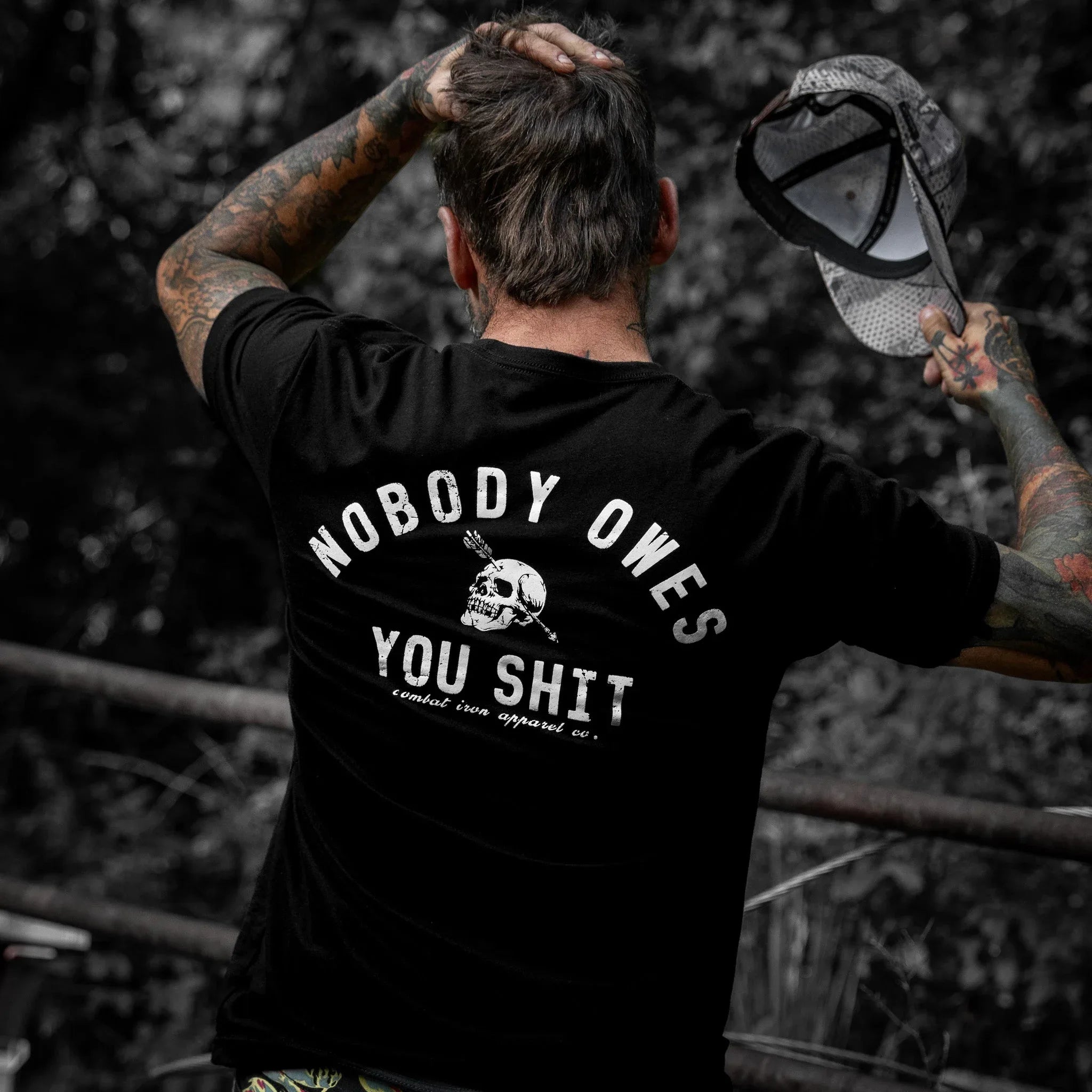 Nobody Owes You Shit Skull Men's T-Shirt - Combat Iron Apparel Co.