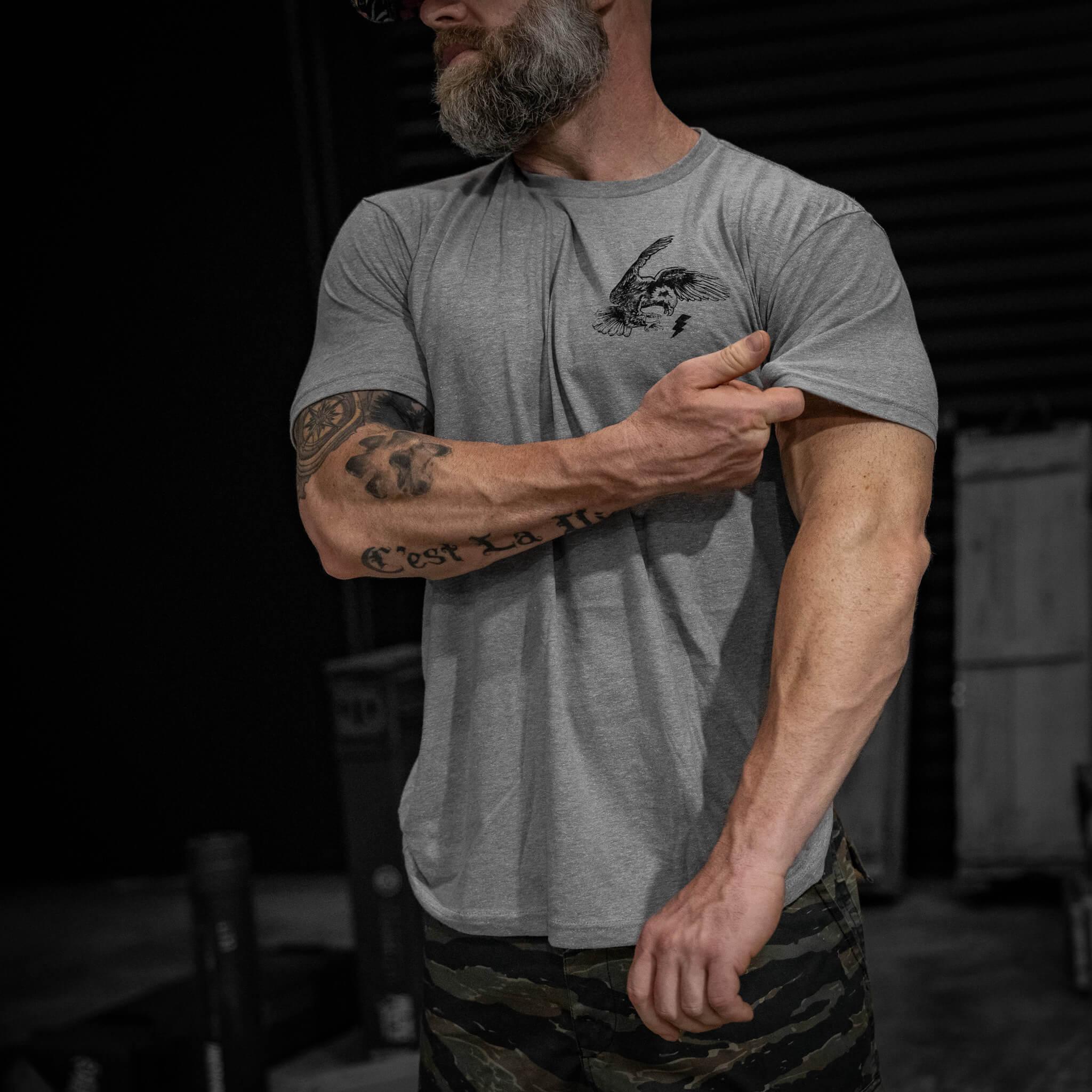 Become A Threat To The Darkness Men's T-Shirt - Combat Iron Apparel Co.