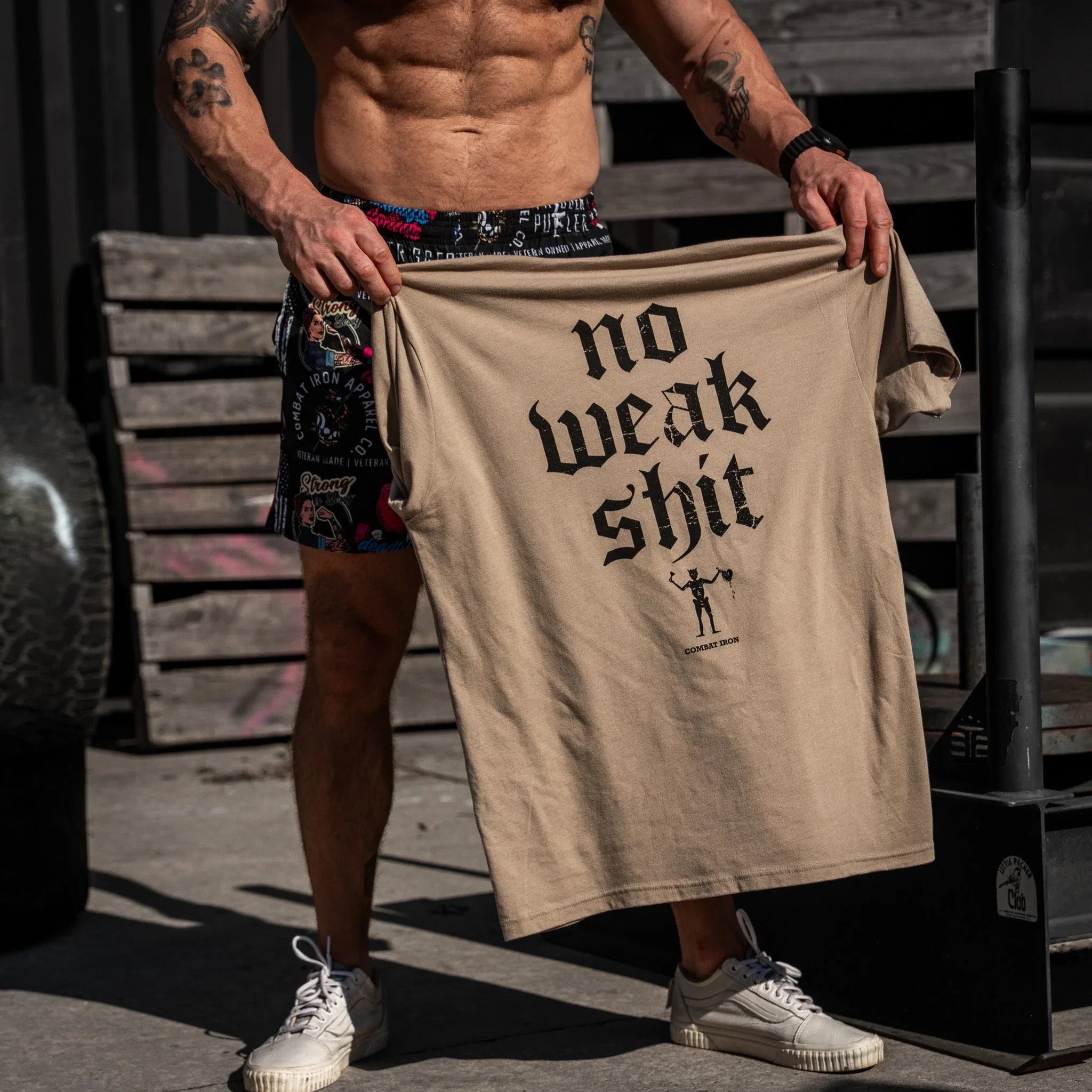 No Weak Shit Men's T-Shirt - Combat Iron Apparel Co.