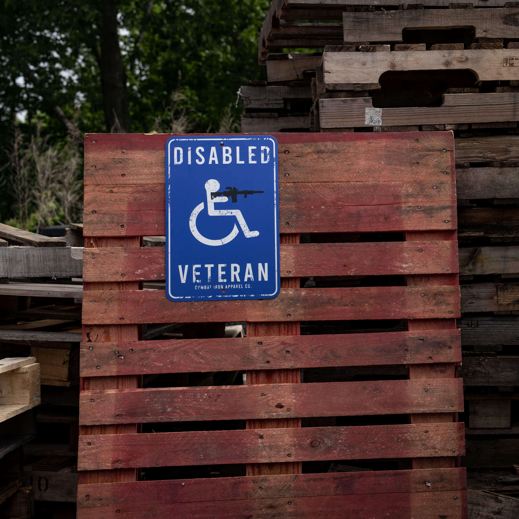 Disabled Veteran Metal Wall Mounted Sign - Combat Iron Apparel Co.