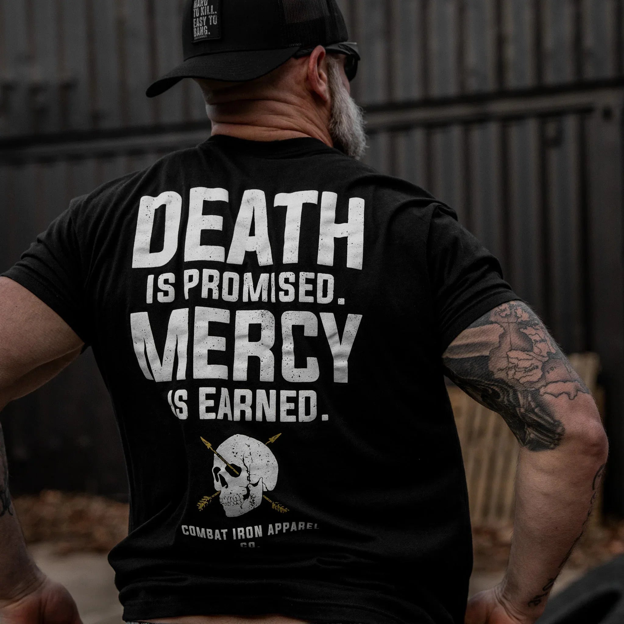 Death Is Promised. Mercy Is Earned Men's T-Shirt - Combat Iron Apparel Co.