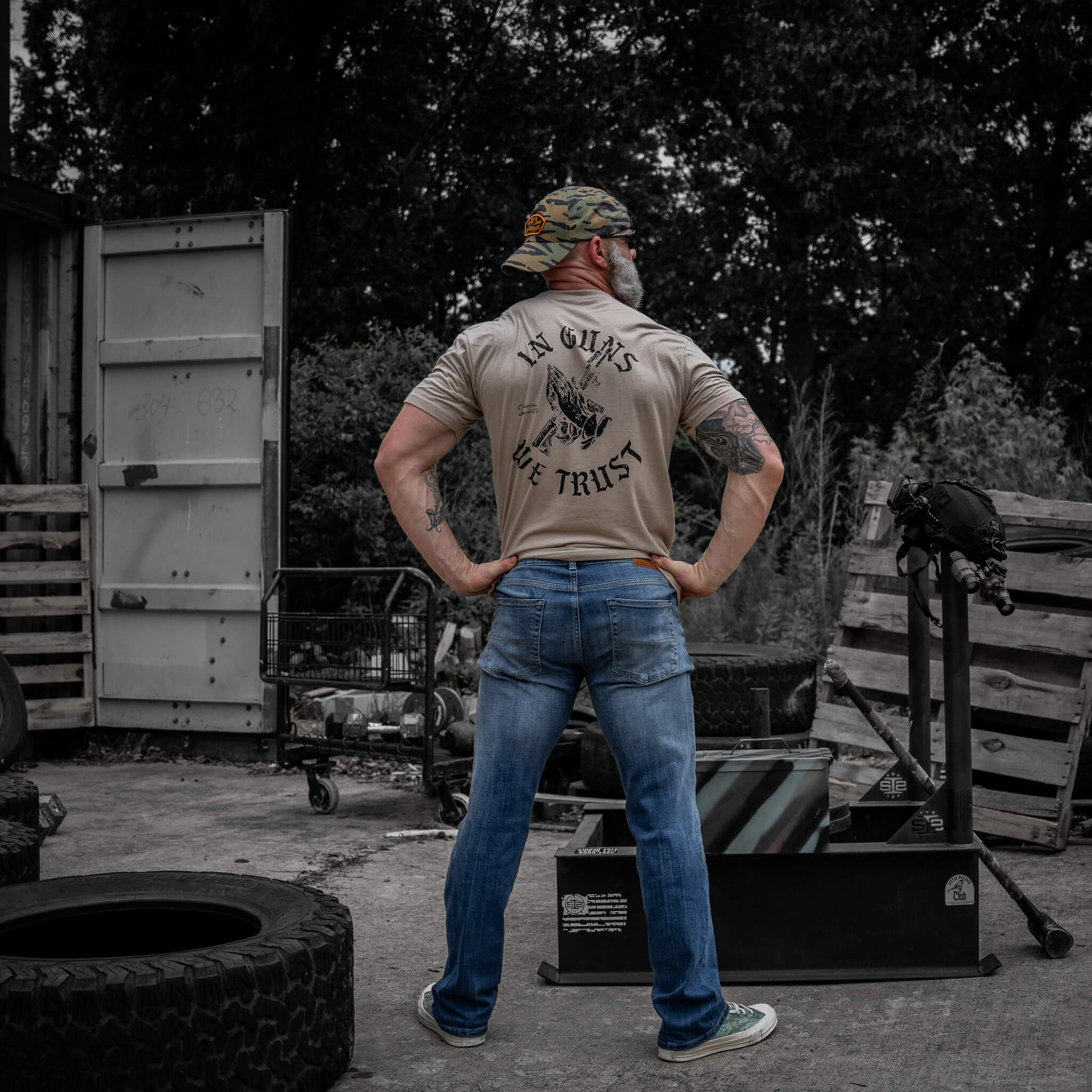 In Guns We Trust Men's T-Shirt - Combat Iron Apparel Co.