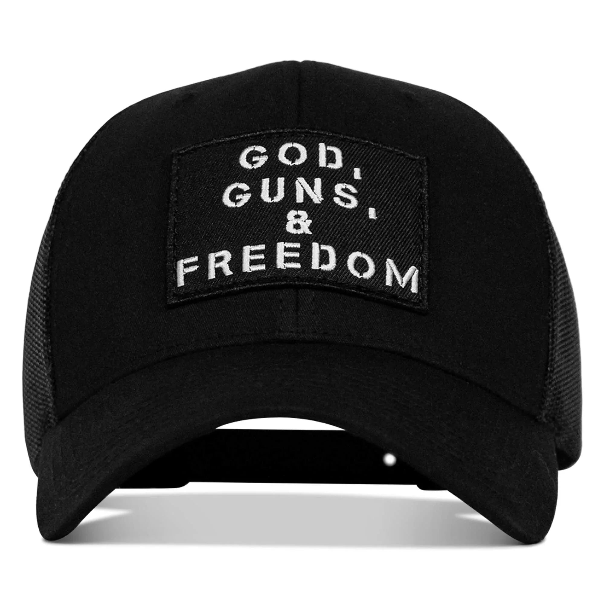 God, Guns, And Freedom Patch Mid-Profile Mesh Snapback Hat - Combat Iron Apparel Co.