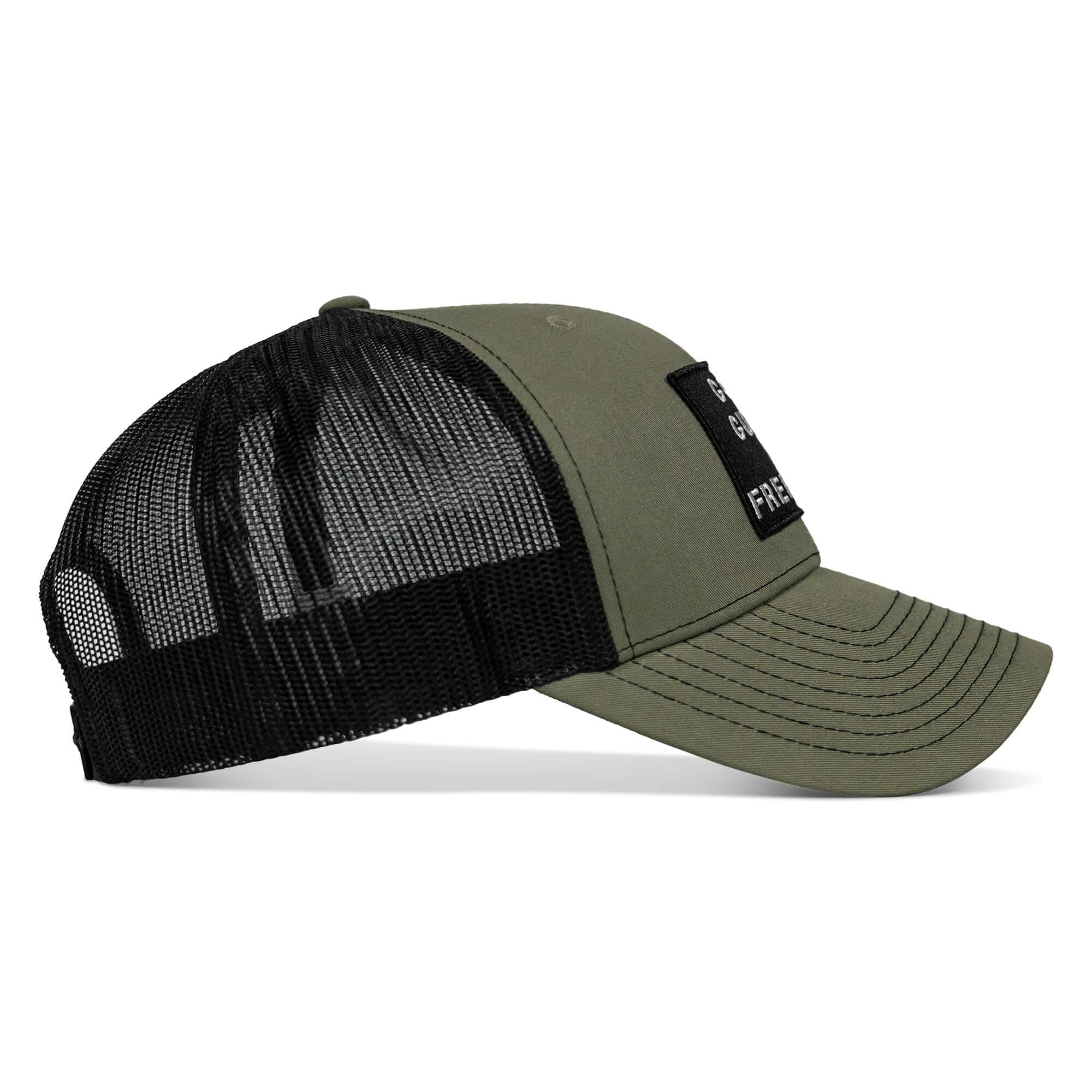 God, Guns, And Freedom Patch Mid-Profile Mesh Snapback Hat - Combat Iron Apparel Co.