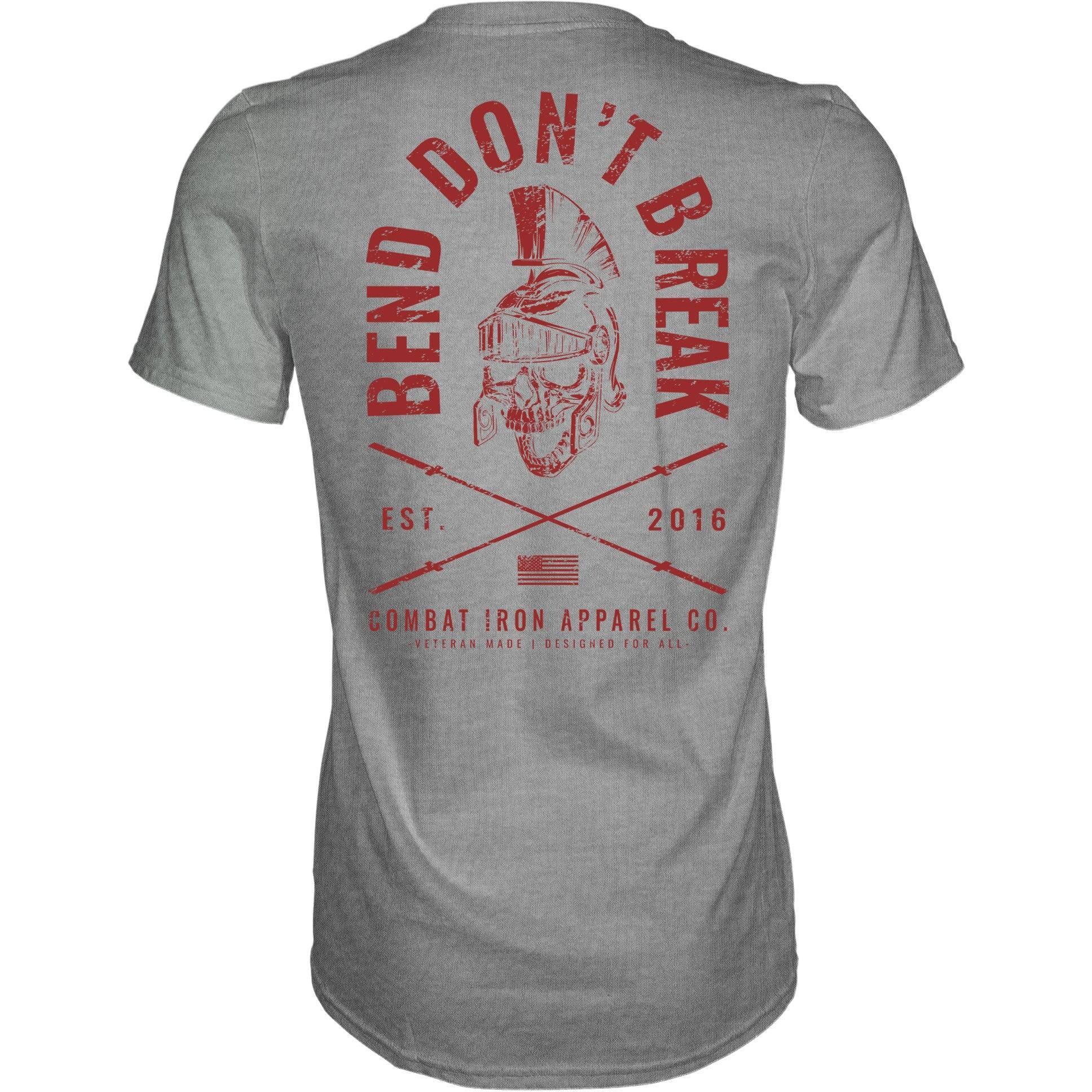 Bend Don't Break Barbell Skull Men's T-Shirt - Combat Iron Apparel Co.