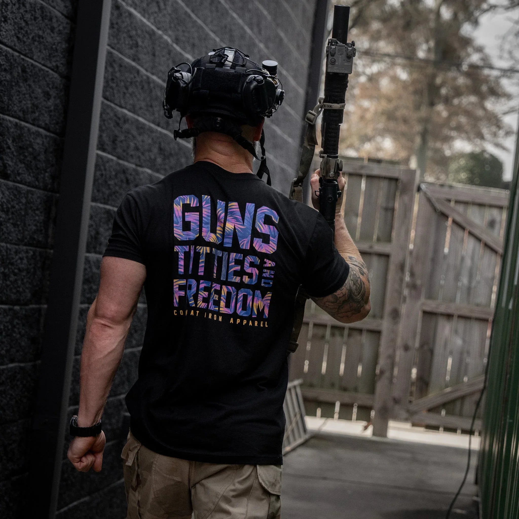 Guns, Titties And Freedom Men's T-Shirt - Combat Iron Apparel Co.