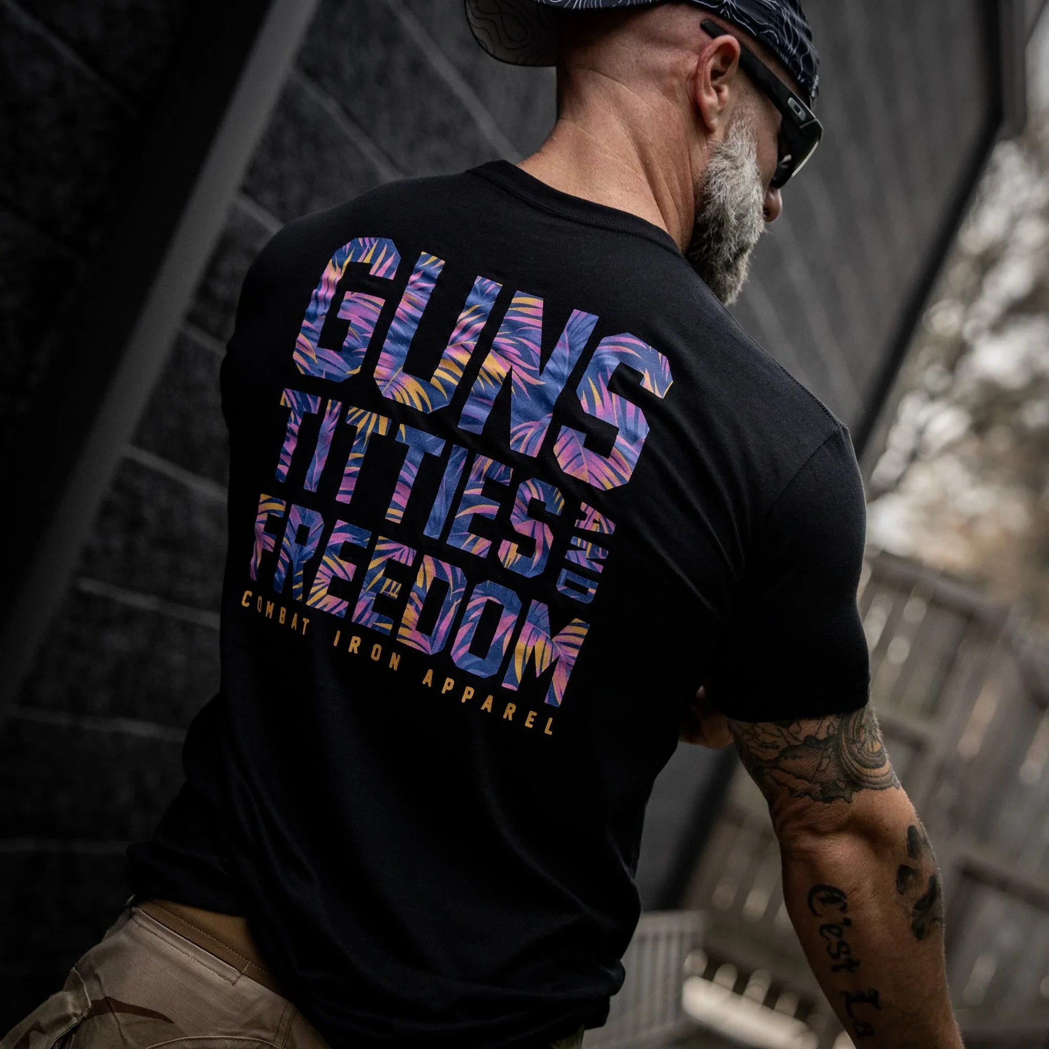 Guns, Titties And Freedom Men's T-Shirt - Combat Iron Apparel Co.