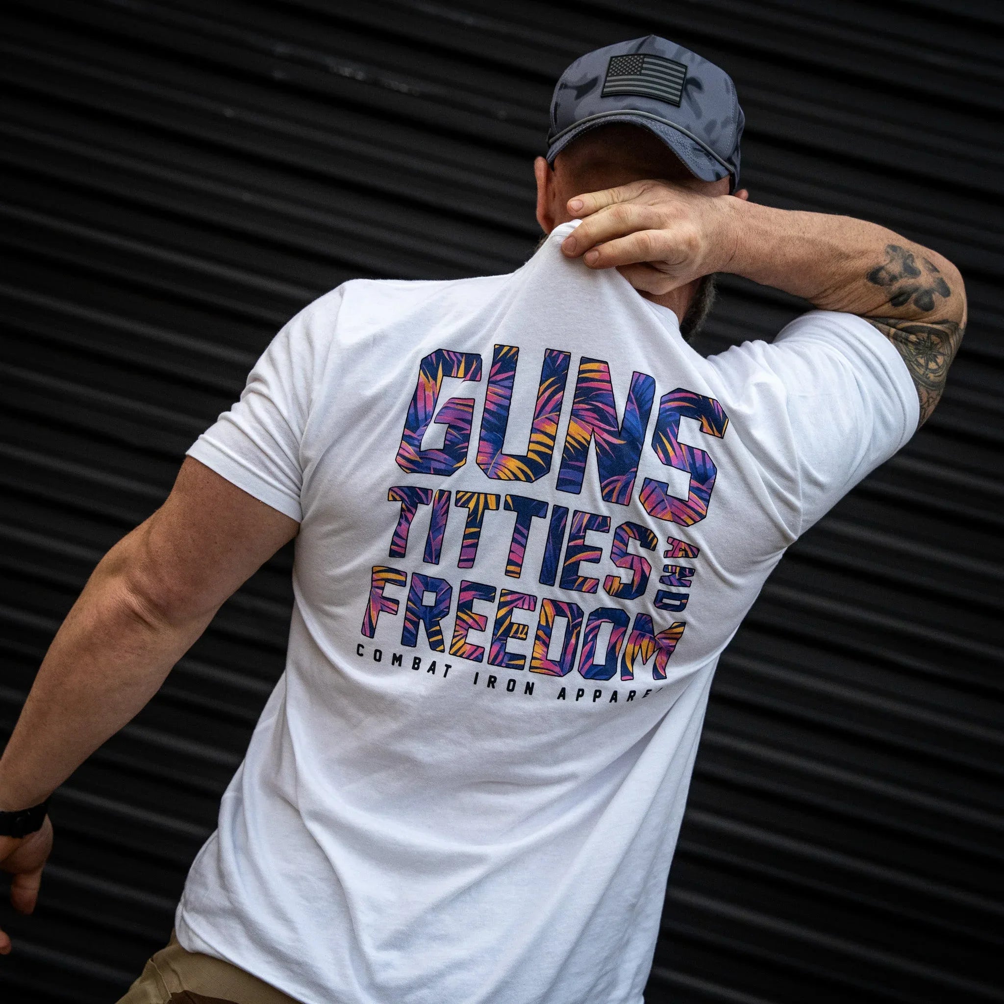 Guns, Titties And Freedom Men's T-Shirt - Combat Iron Apparel Co.