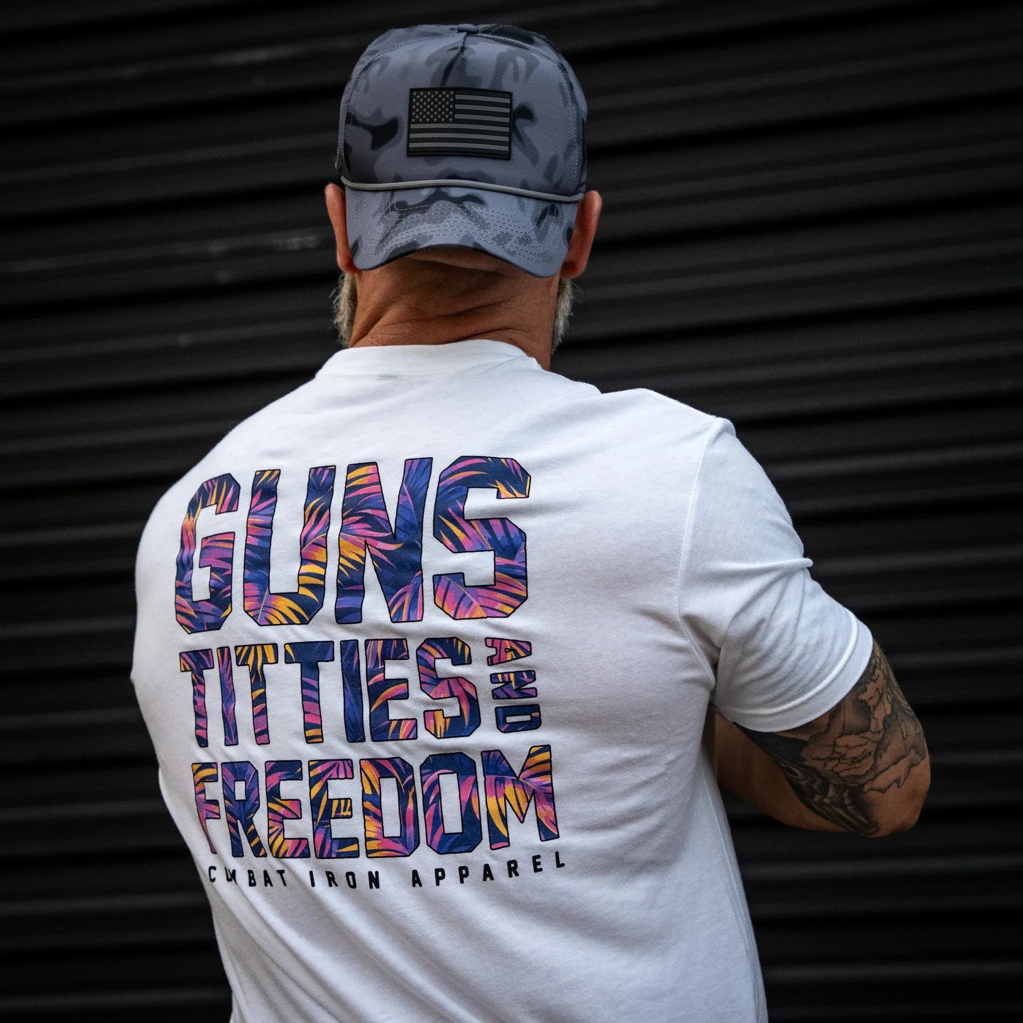 Guns, Titties And Freedom Men's T-Shirt - Combat Iron Apparel Co.