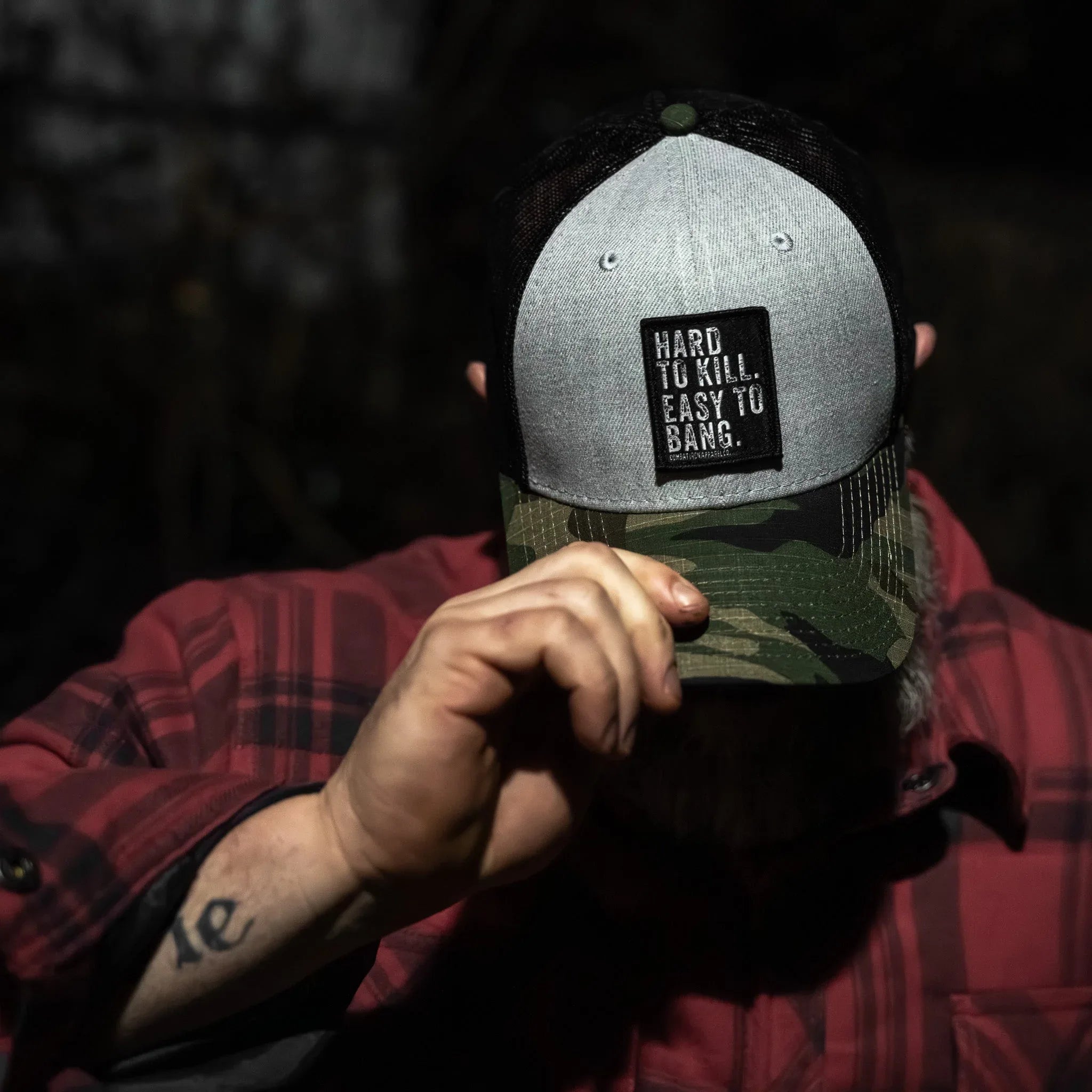 Hard to Kill. Easy to Bang. Patch Snapback Hat - Combat Iron Apparel Co.