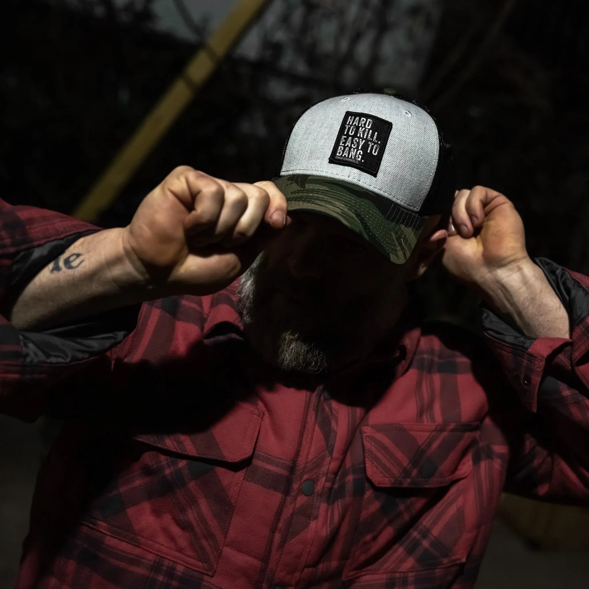 Hard to Kill. Easy to Bang. Patch Snapback Hat - Combat Iron Apparel Co.