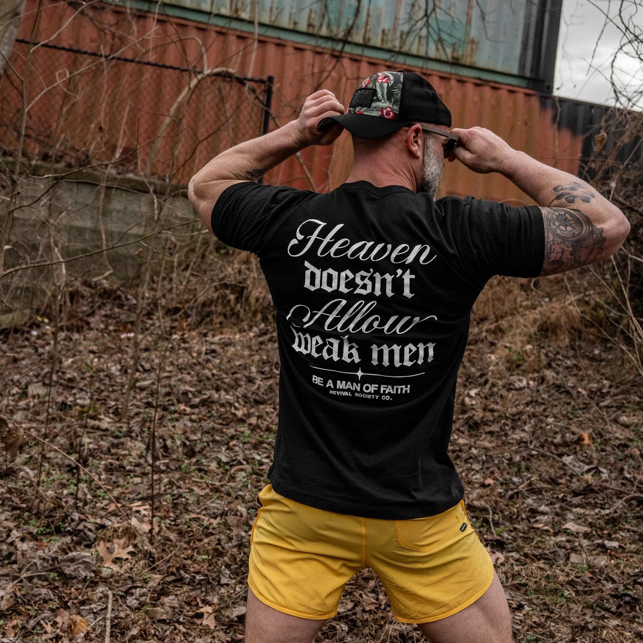 Heaven Doesn't Allow Weak Men Men's T-Shirt - Combat Iron Apparel Co.