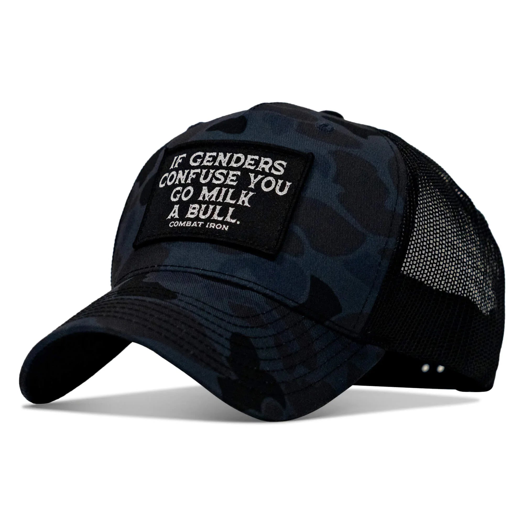 If Genders Confuse You, Go Milk A Bull Patch Snapback Hat - Combat Iron Apparel Co.