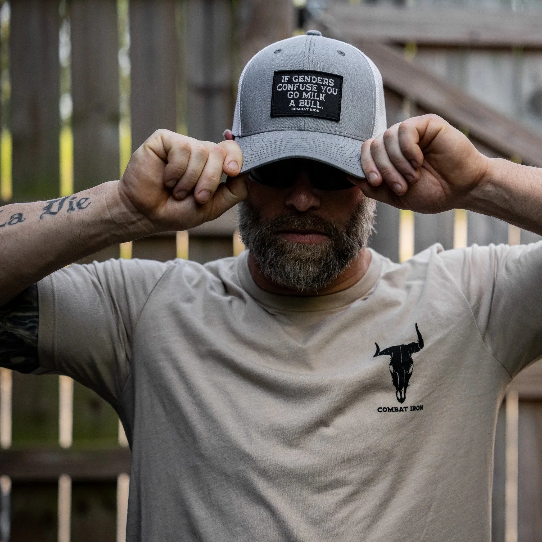 If Genders Confuse You, Go Milk A Bull Patch Snapback Hat - Combat Iron Apparel Co.