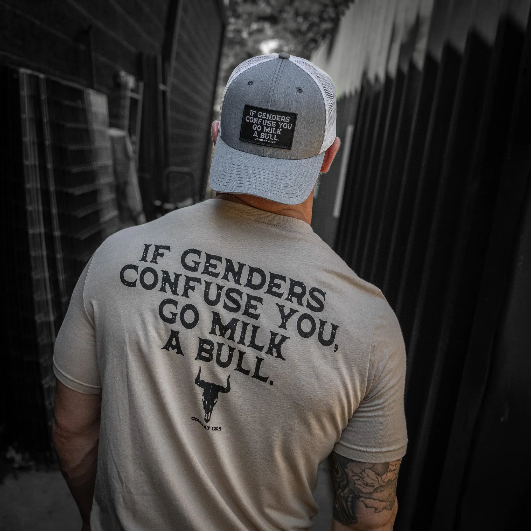 If Genders Confuse You, Go Milk A Bull Patch Snapback Hat - Combat Iron Apparel Co.