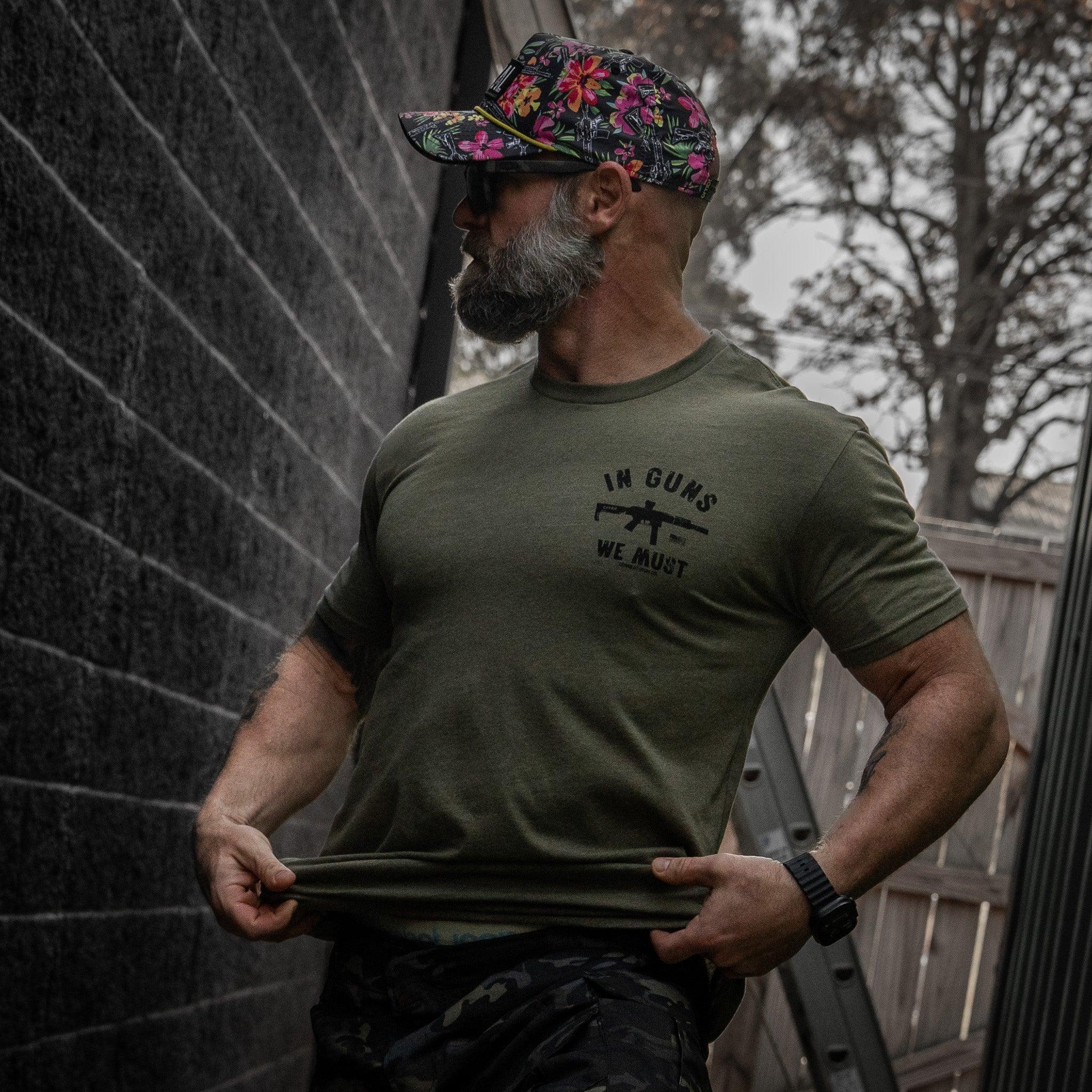 In Guns We Must Men's T-Shirt - Combat Iron Apparel Co.