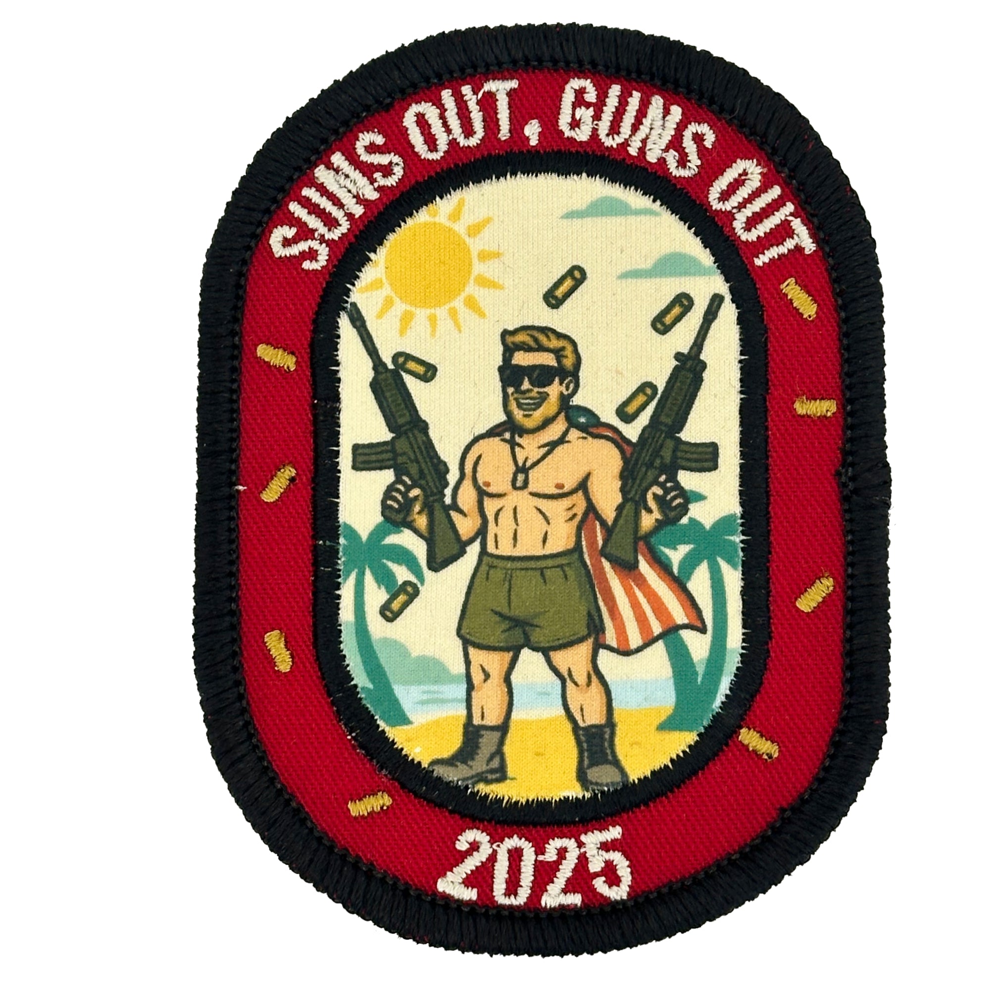 August 2025 POTM - Suns Out, Guns Out - 4" Subroidery Patch