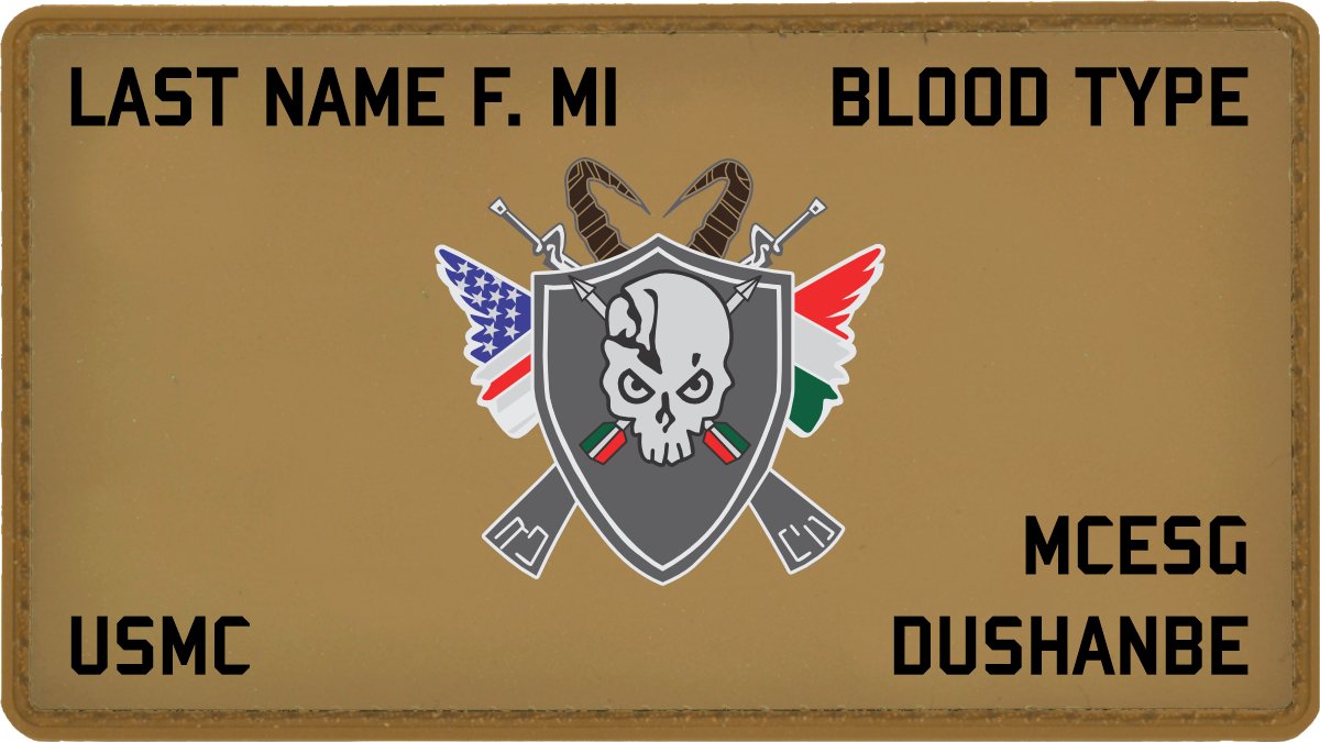 Custom PVC MSG Det. Dushanbe Plate Carrier - 2.25x4 PVC Flak Patch