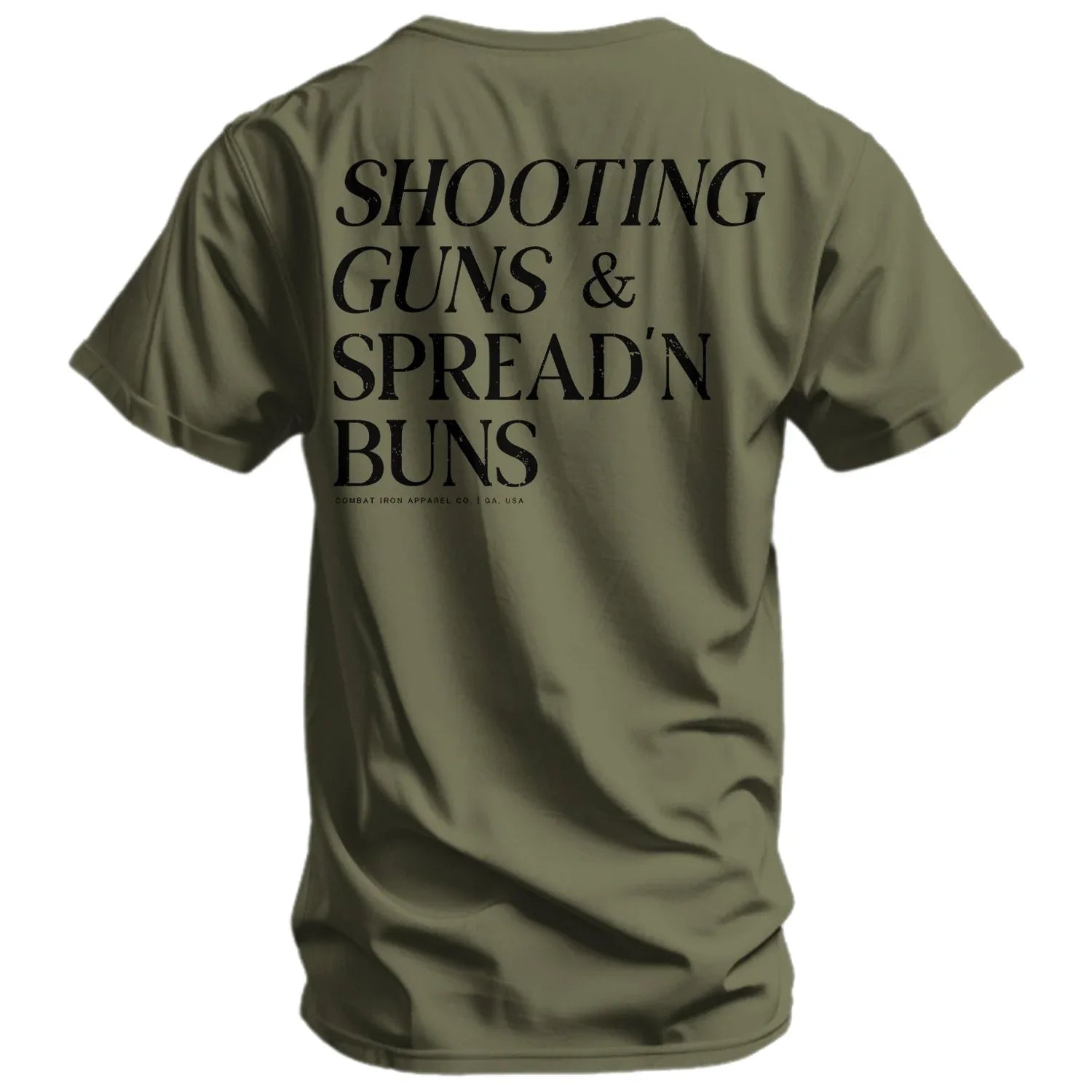 Shooting Guns & Spread'n Buns Men's T-Shirt - Combat Iron Apparel Co.