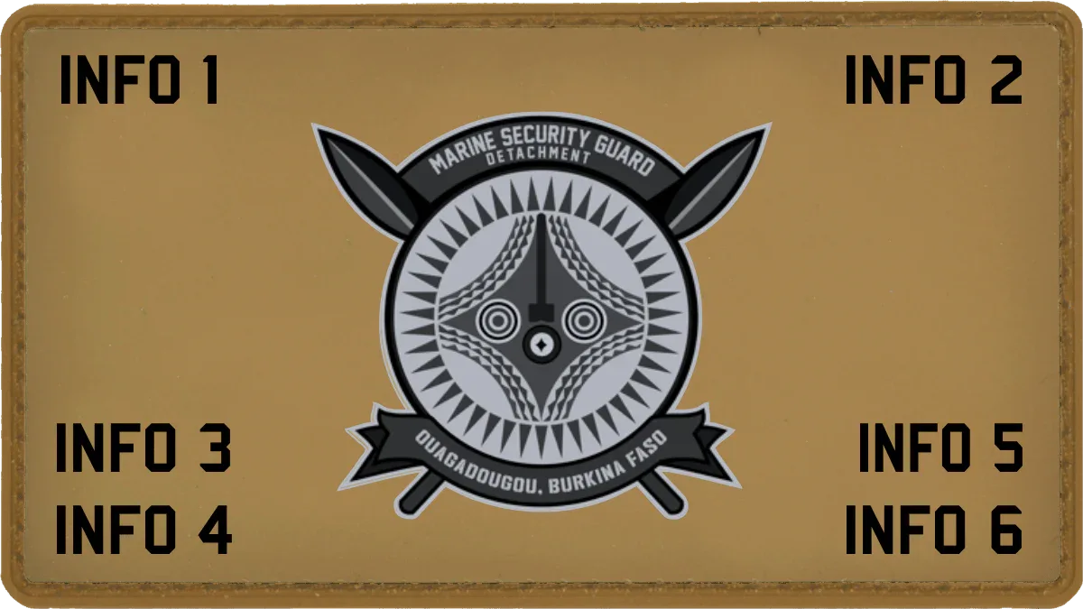 Custom PVC MSG Det. Ouagadougou, Burkina Faso - Plate Carrier - 2.25x4 PVC Flak Patch