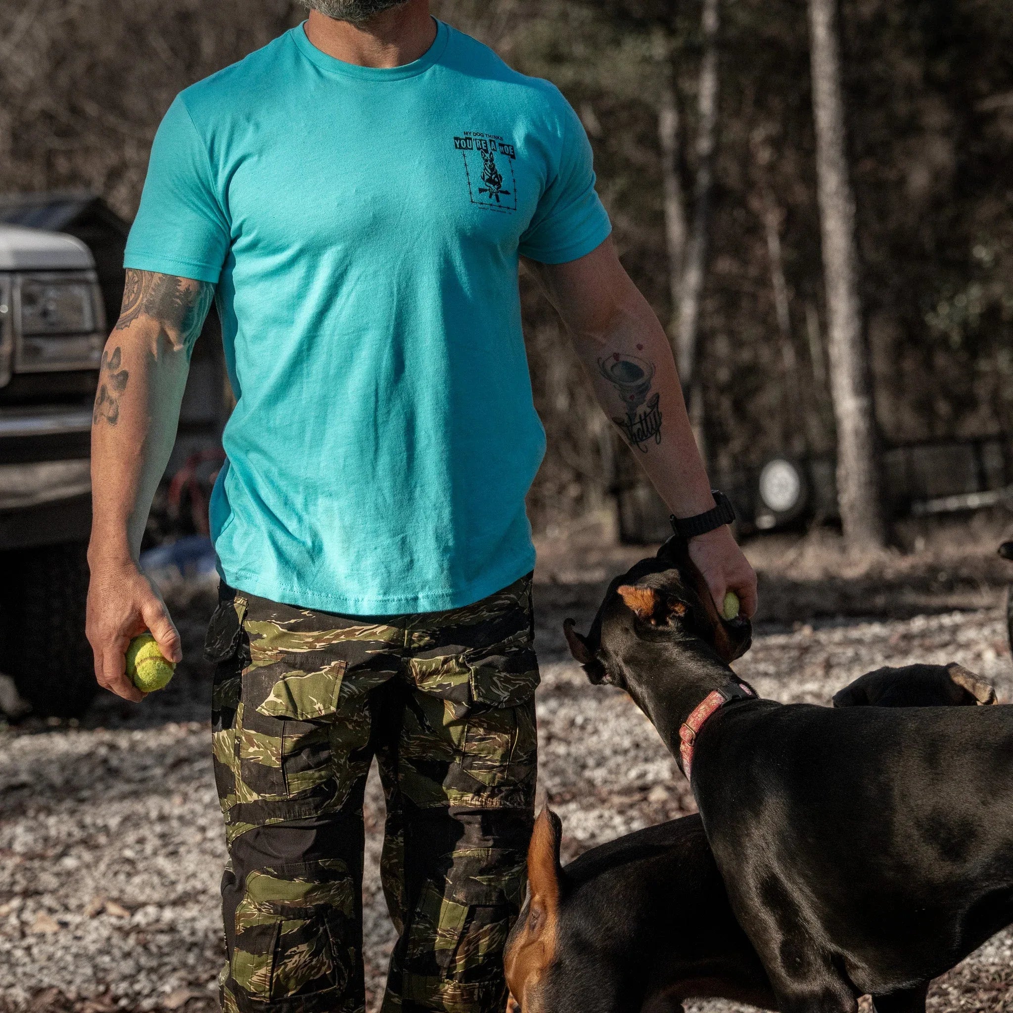 My Dog Thinks You're A Hoe Men's T-Shirt - Combat Iron Apparel Co.