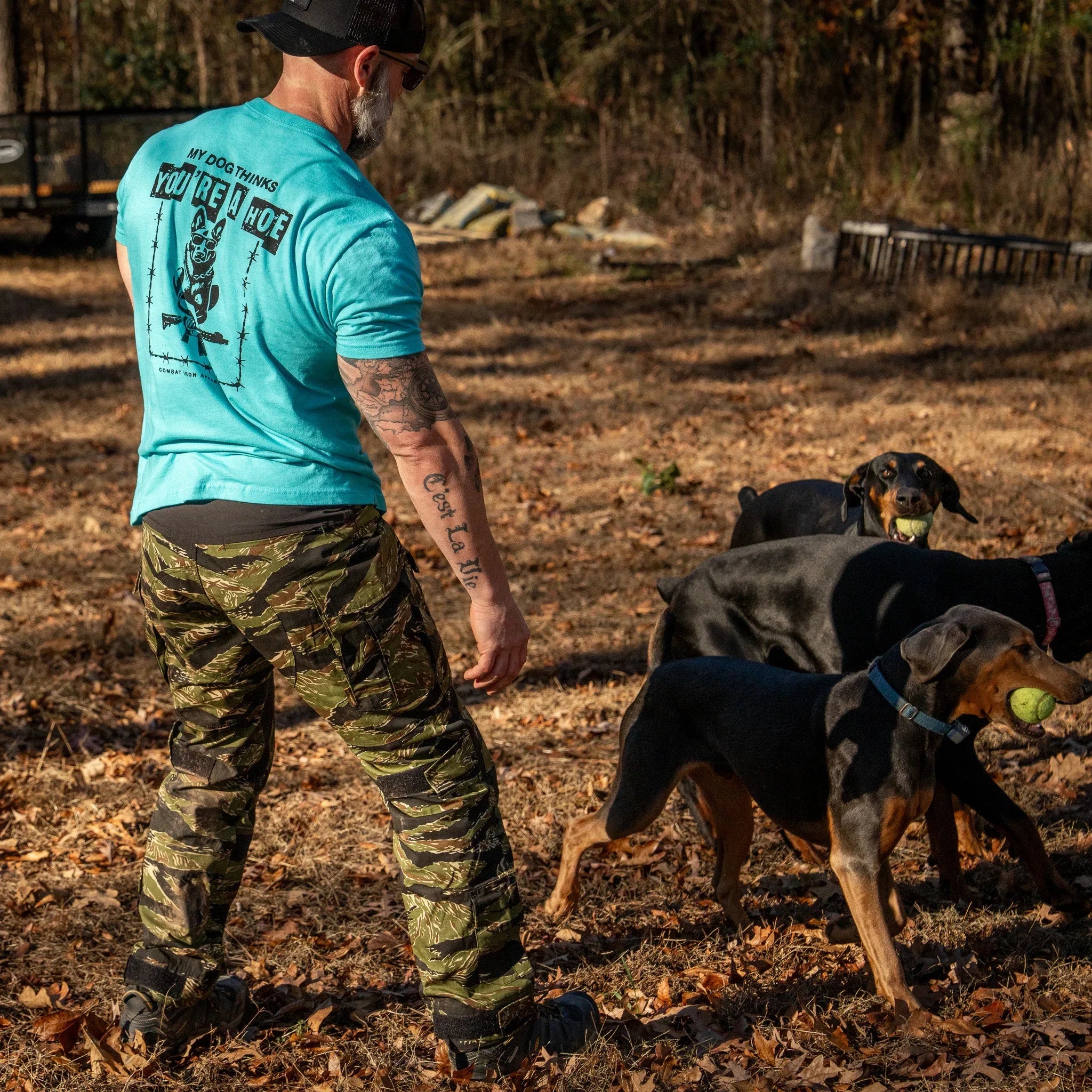 My Dog Thinks You're A Hoe Men's T-Shirt - Combat Iron Apparel Co.