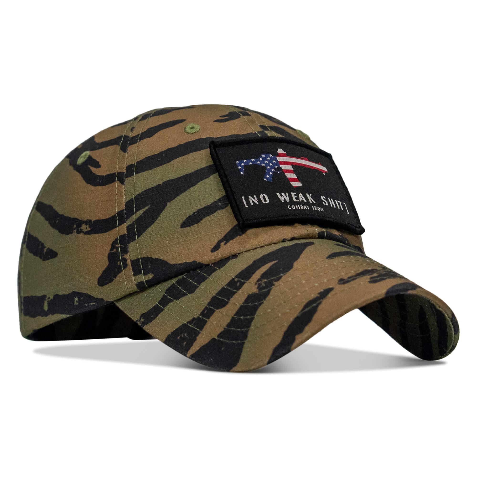 No Weak Shit American Flag Rifle Patch Tactical Ripstop Mesh Snapback Hat - Combat Iron Apparel Co.