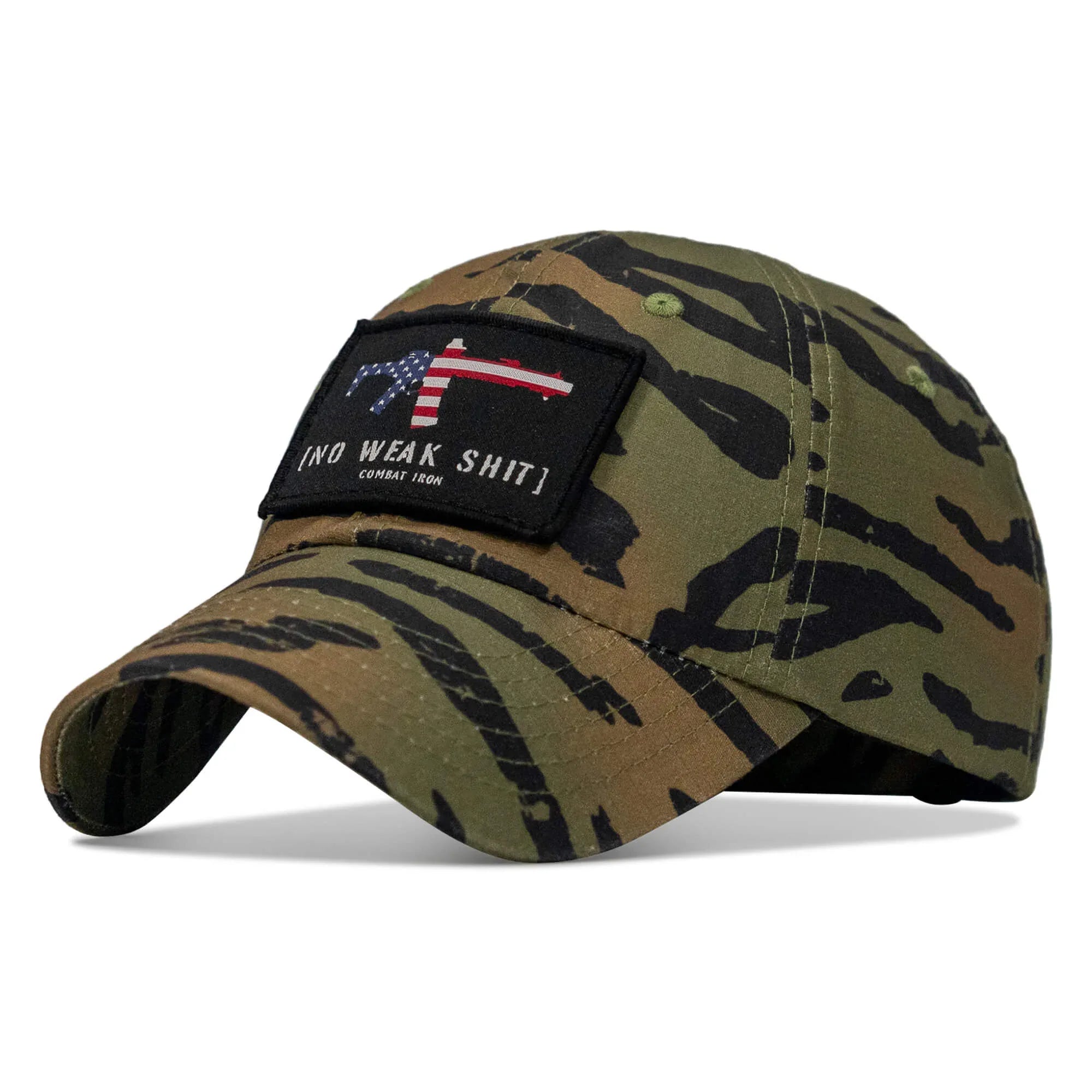 No Weak Shit American Flag Rifle Patch Tactical Ripstop Mesh Snapback Hat - Combat Iron Apparel Co.