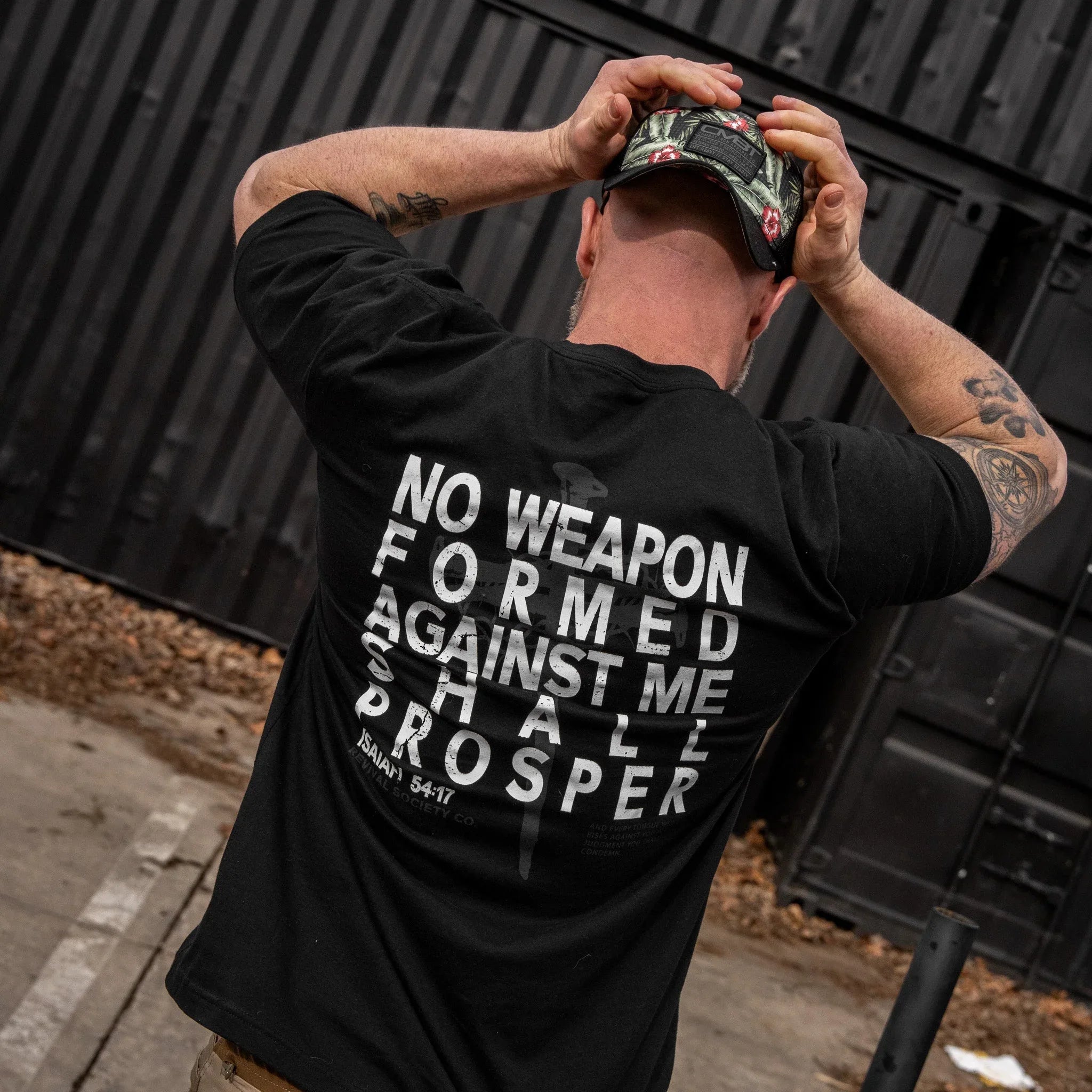 Isiah 54:17 Men's T-Shirt - Combat Iron Apparel Co.