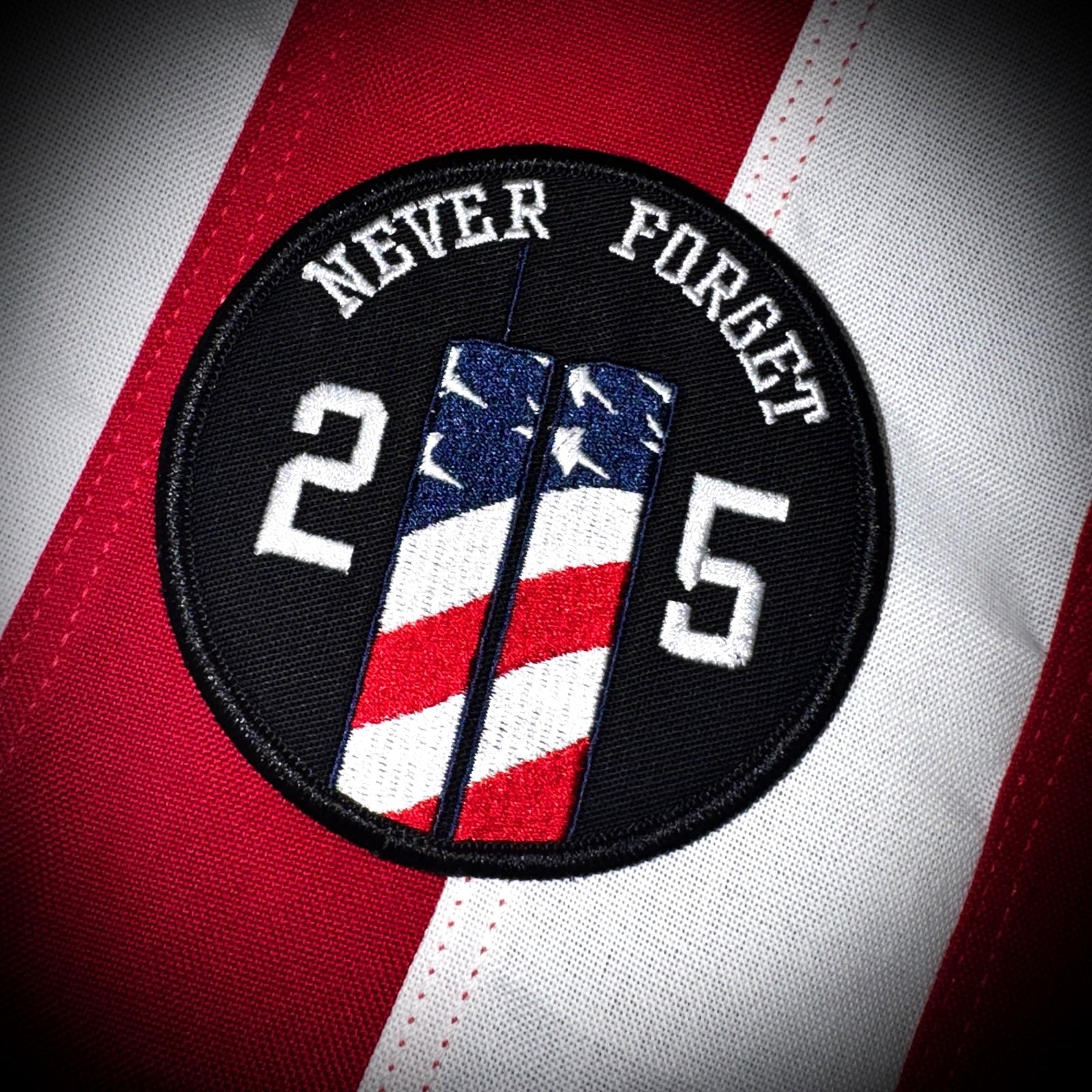 Never Forget - 9/11 - 25th Anniversary Patch - 4 Inch Round Patch