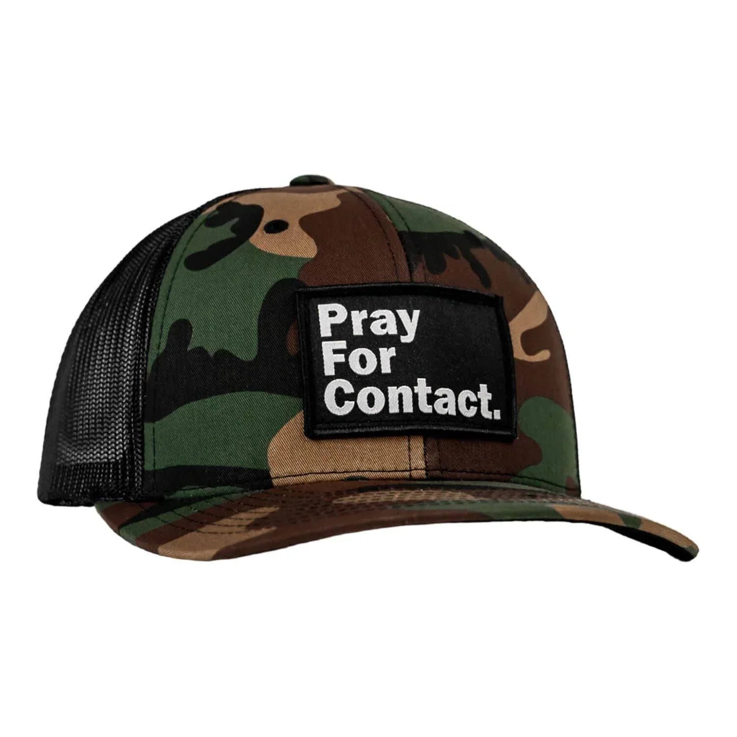 PRAY FOR CONTACT Patch Snapback HAT - Combat Iron Apparel Co.