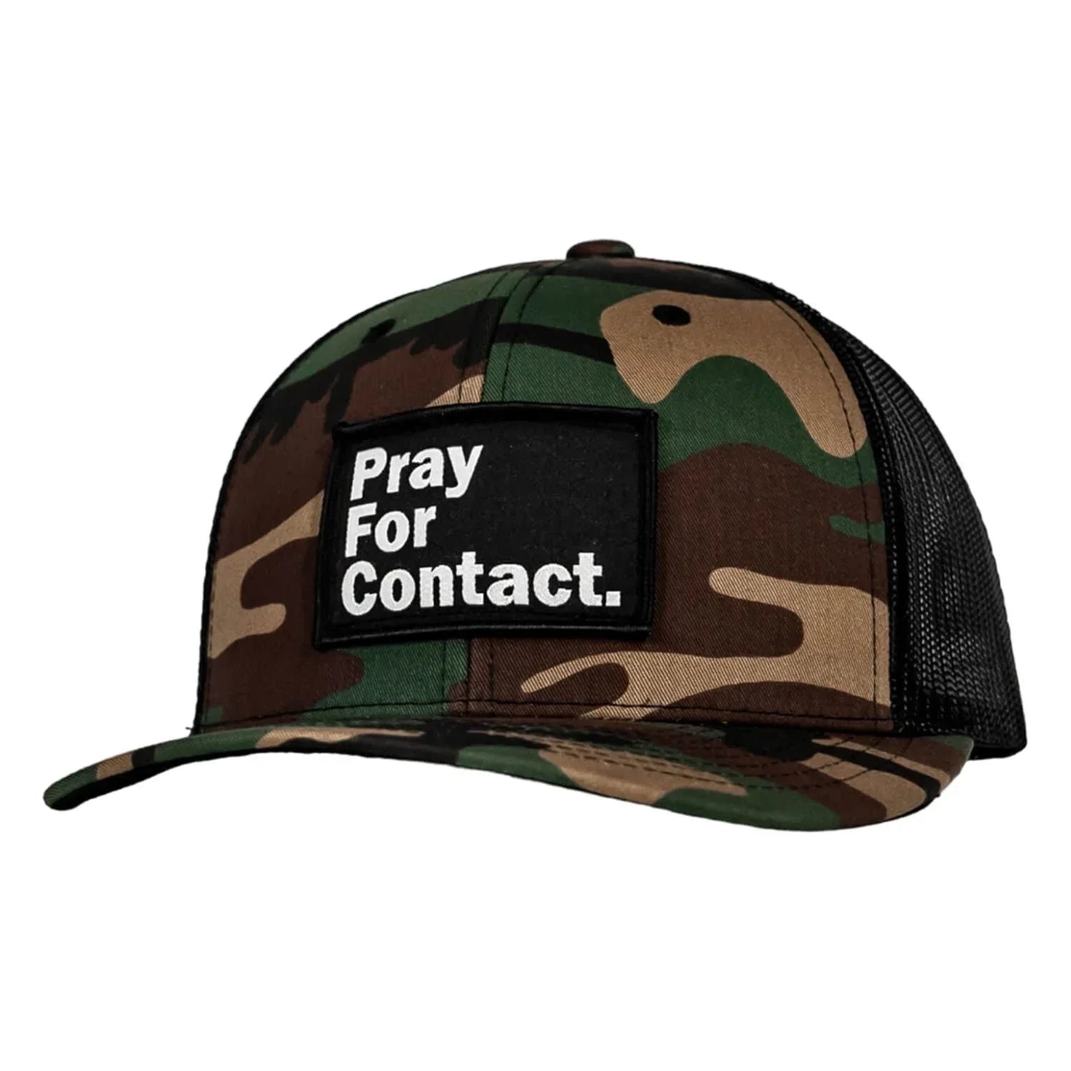 PRAY FOR CONTACT Patch Snapback HAT - Combat Iron Apparel Co.