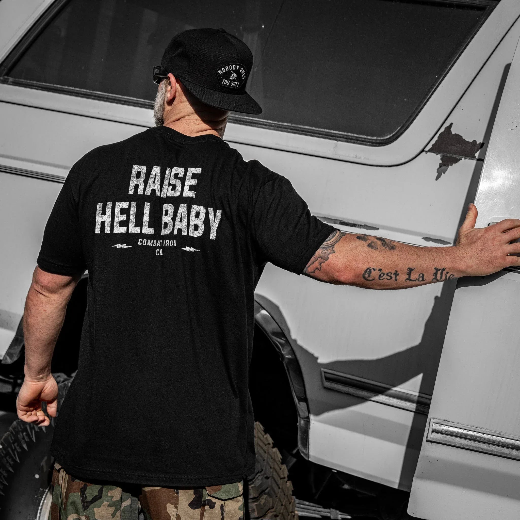 Raise Hell Baby Men's T-Shirt - Combat Iron Apparel Co.