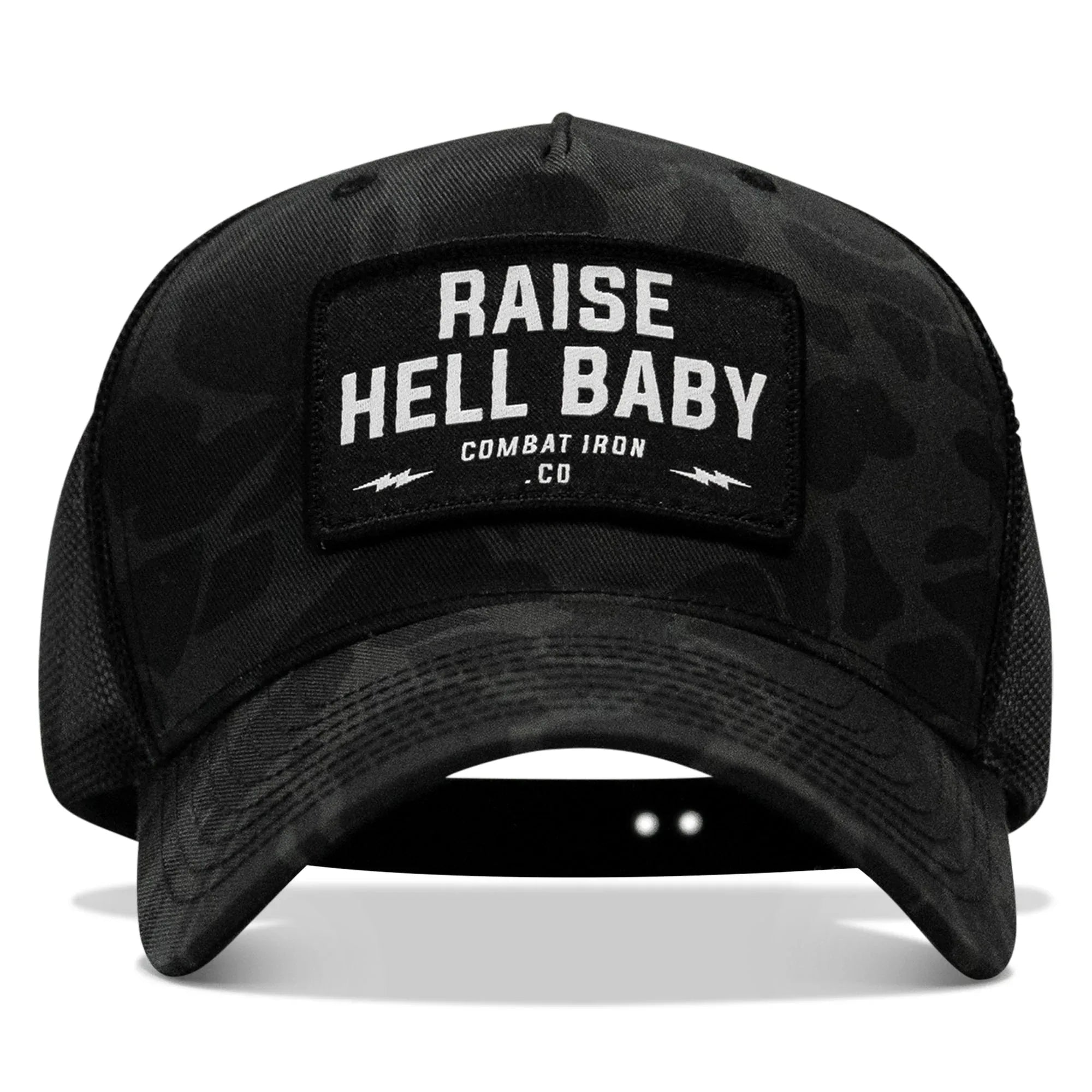 Raise Hell Baby Patch Snapback Hat - Combat Iron Apparel Co.