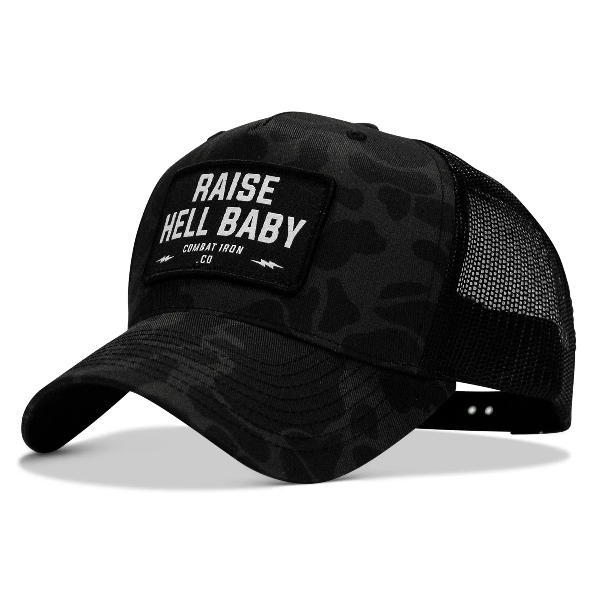 Raise Hell Baby Patch Snapback Hat - Combat Iron Apparel Co.