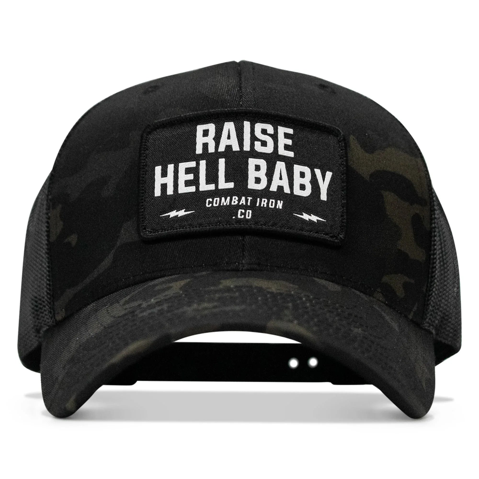 Raise Hell Baby Patch Snapback Hat - Combat Iron Apparel Co.